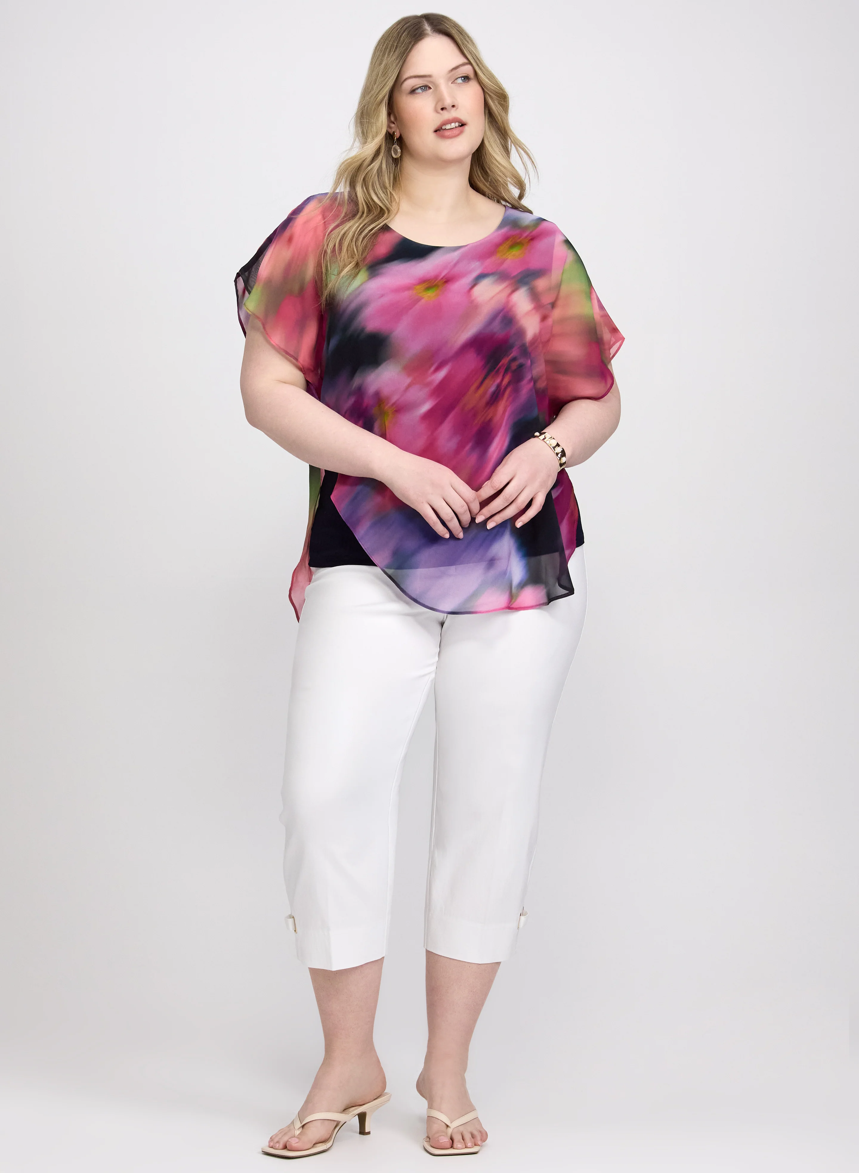 Joseph Ribkoff - Blurred Floral Print Blouse - Image 3