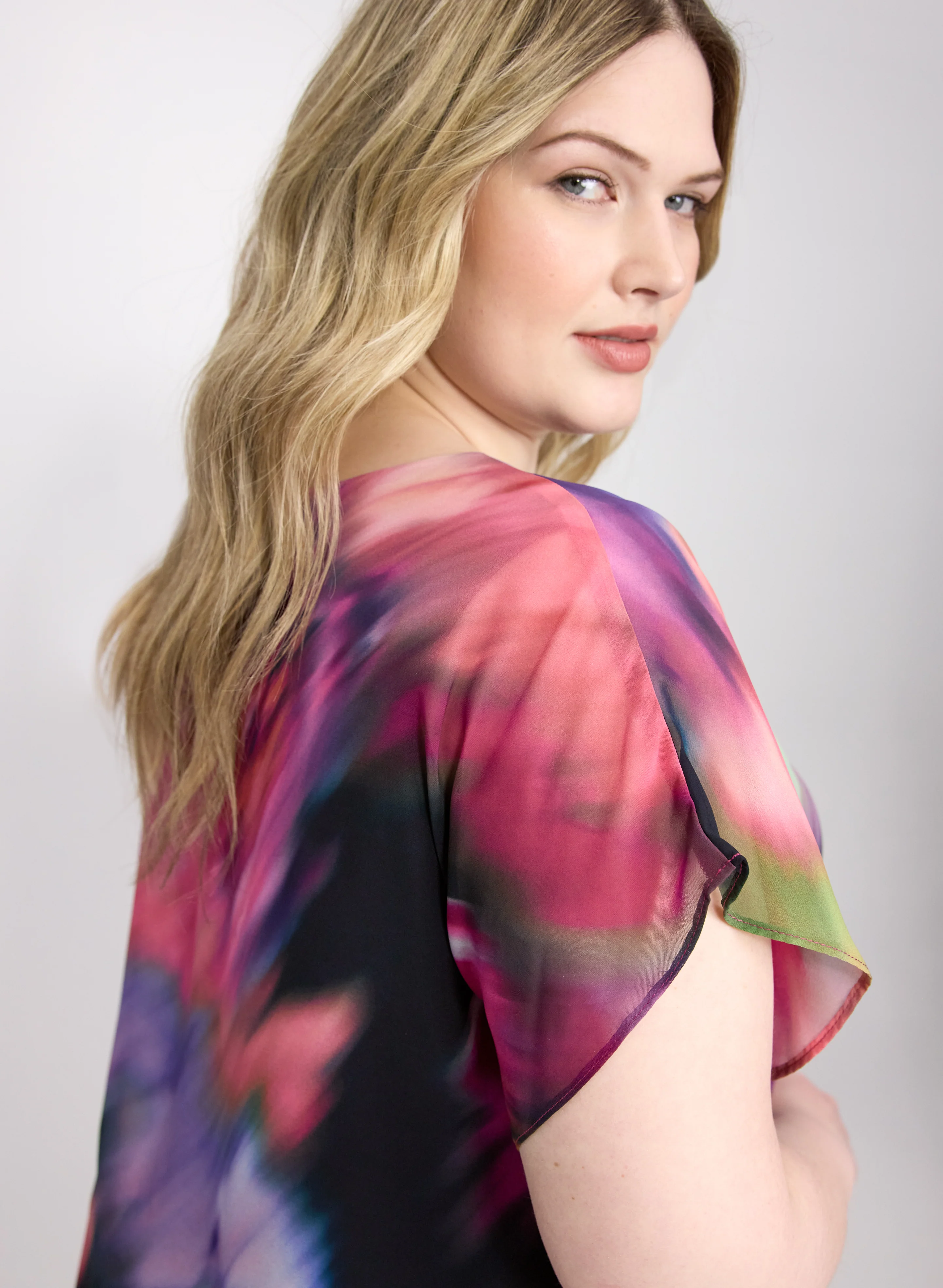 Joseph Ribkoff - Blurred Floral Print Blouse - Image 5