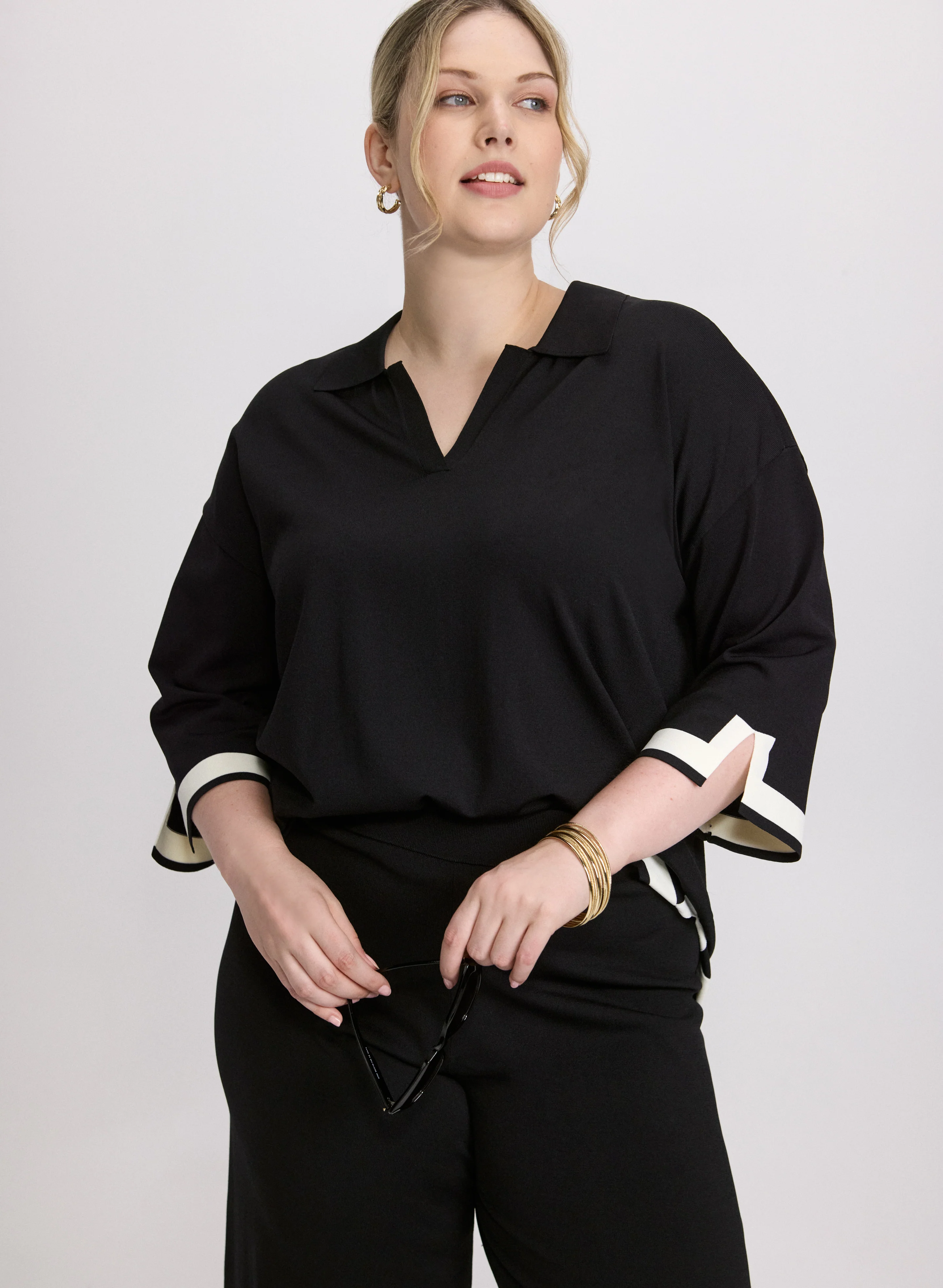 Joseph Ribkoff - Contrast Trim Sweater - Image 2