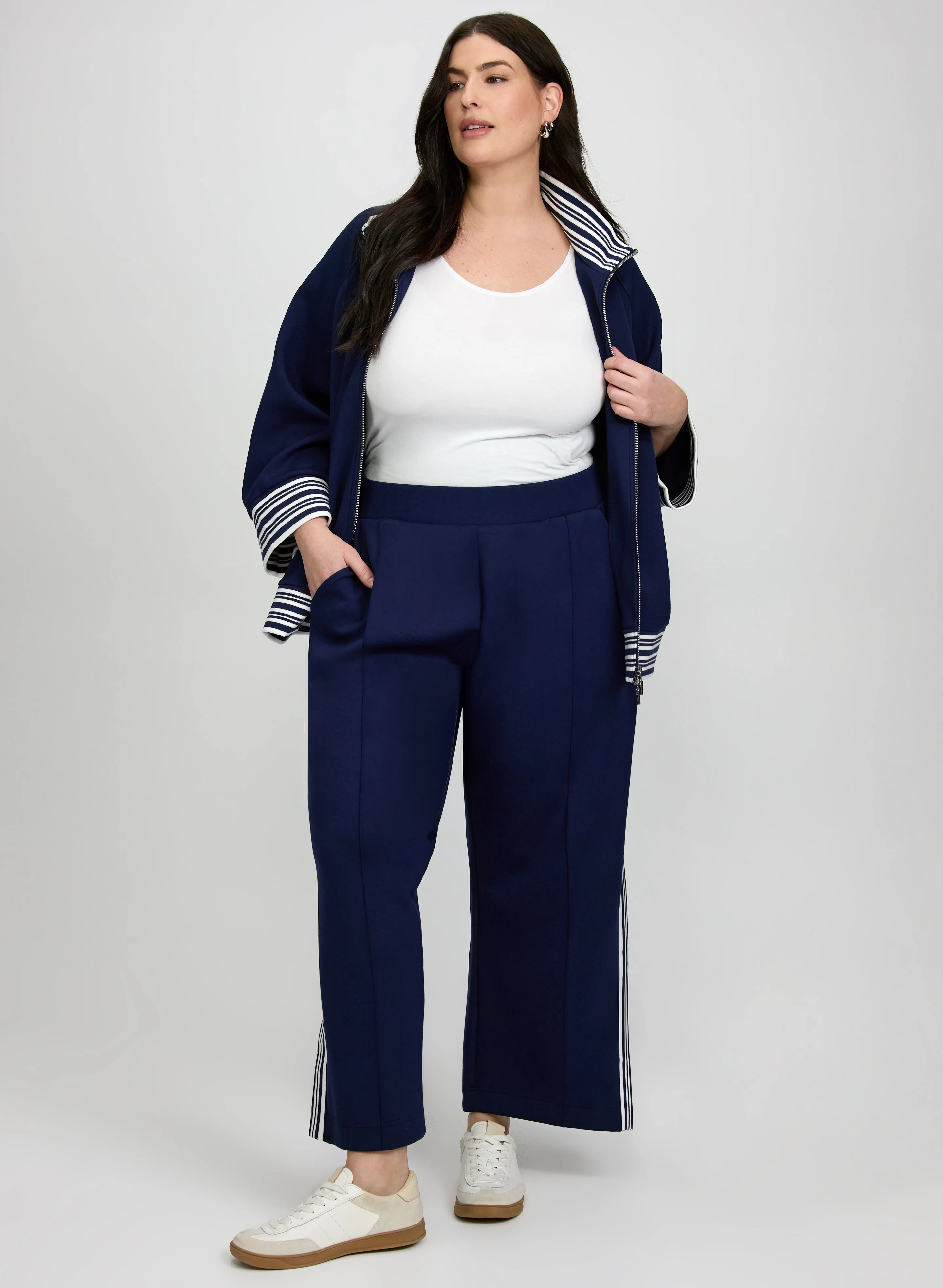 Joseph Ribkoff - Contrast Zip-Up Top - Image 3