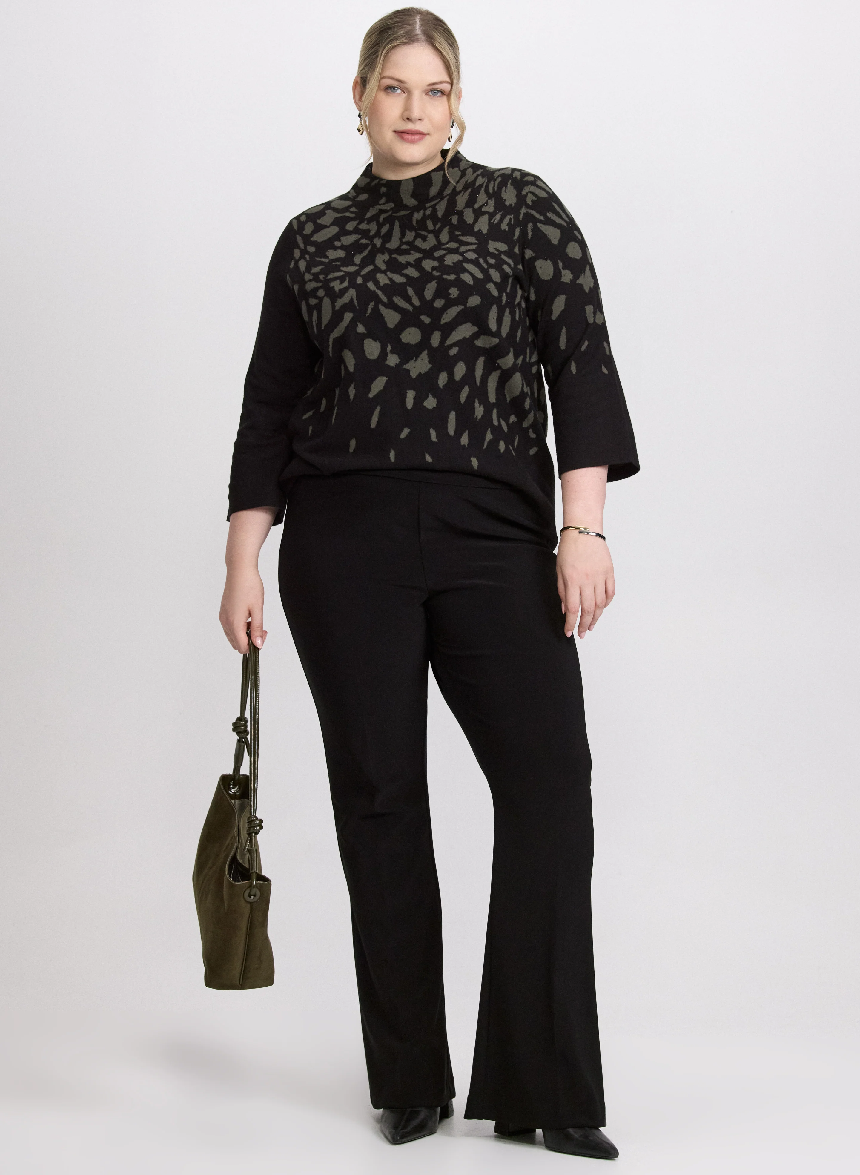 Joseph Ribkoff - Dot Print Jacquard Sweater - Image 3