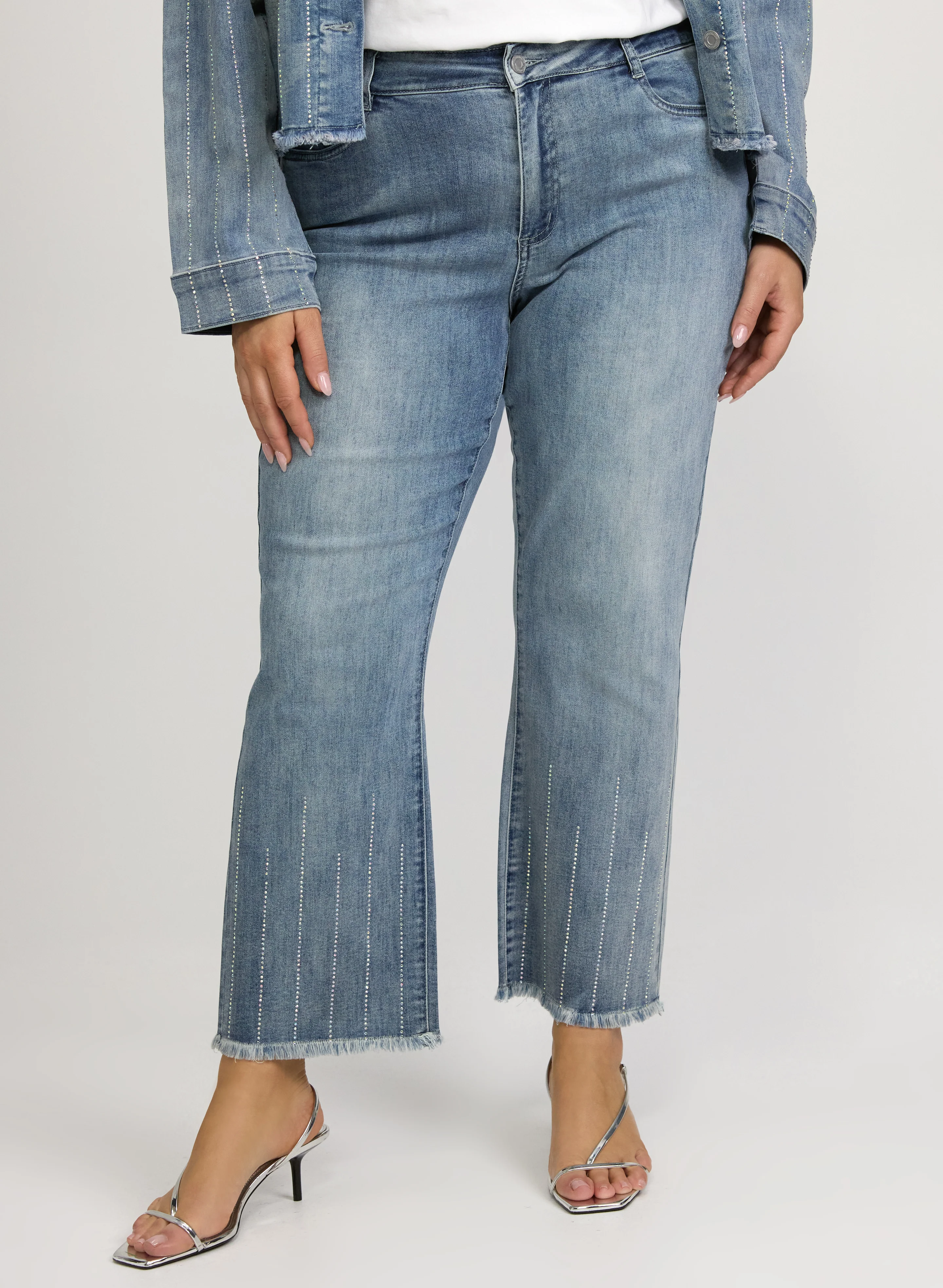Joseph Ribkoff - Embellished Straight-Leg Jeans
