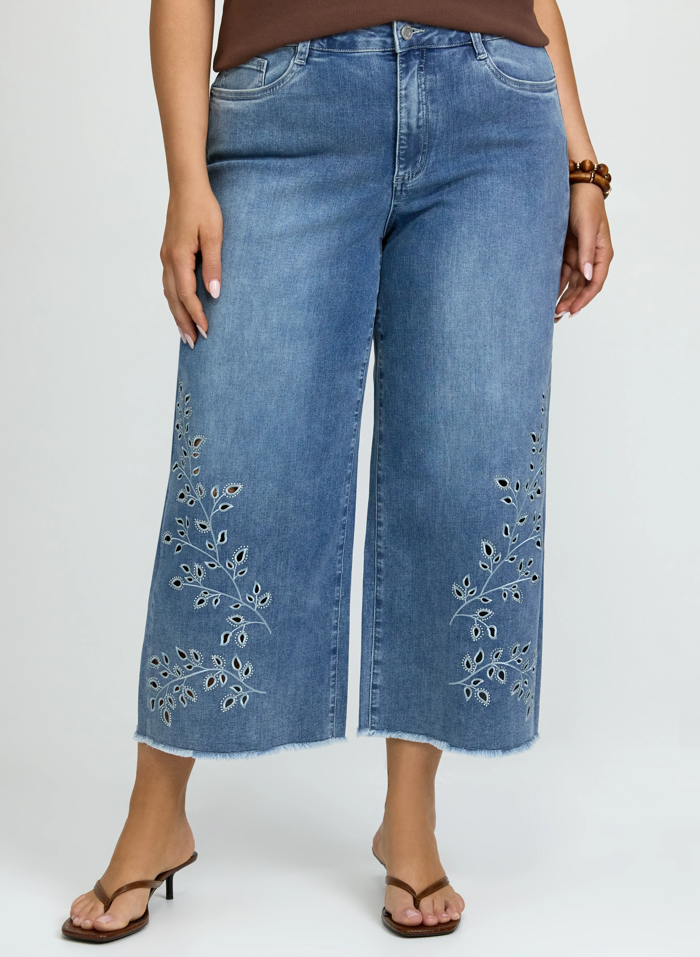 Joseph Ribkoff - Embroidered Denim Culottes