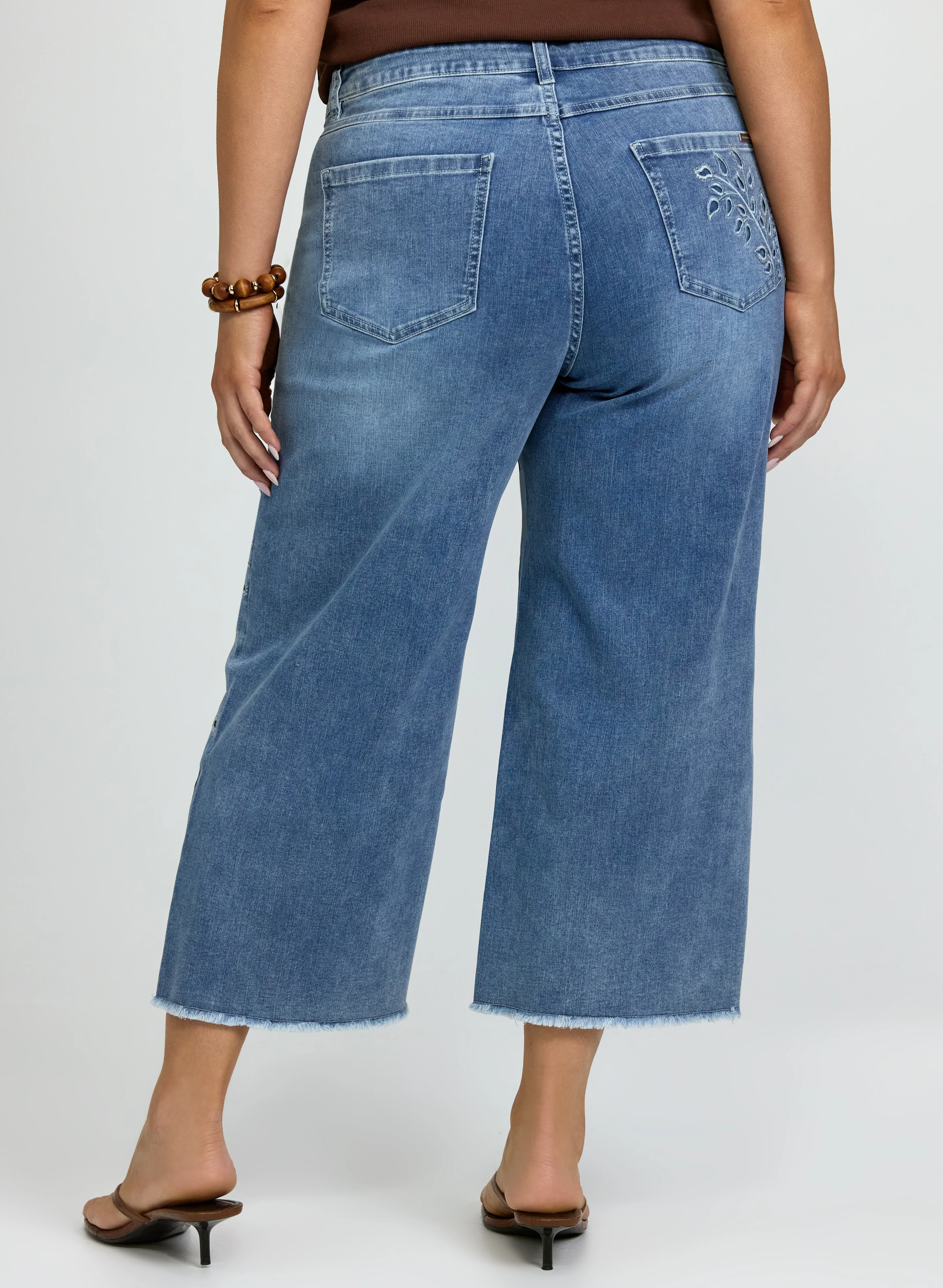 Joseph Ribkoff - Embroidered Denim Culottes - Image 4