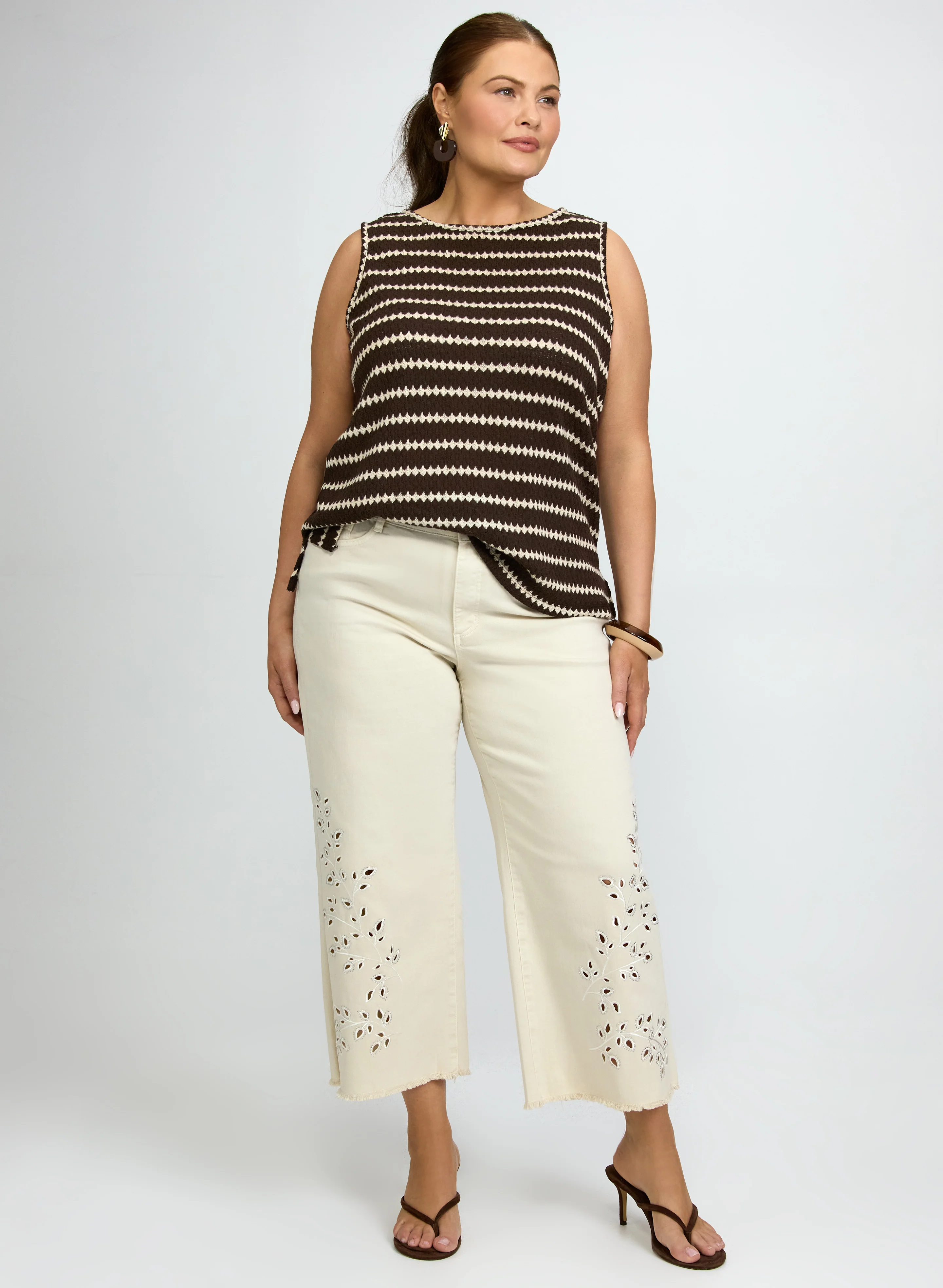 Joseph Ribkoff - Embroidered Denim Culottes - Image 3