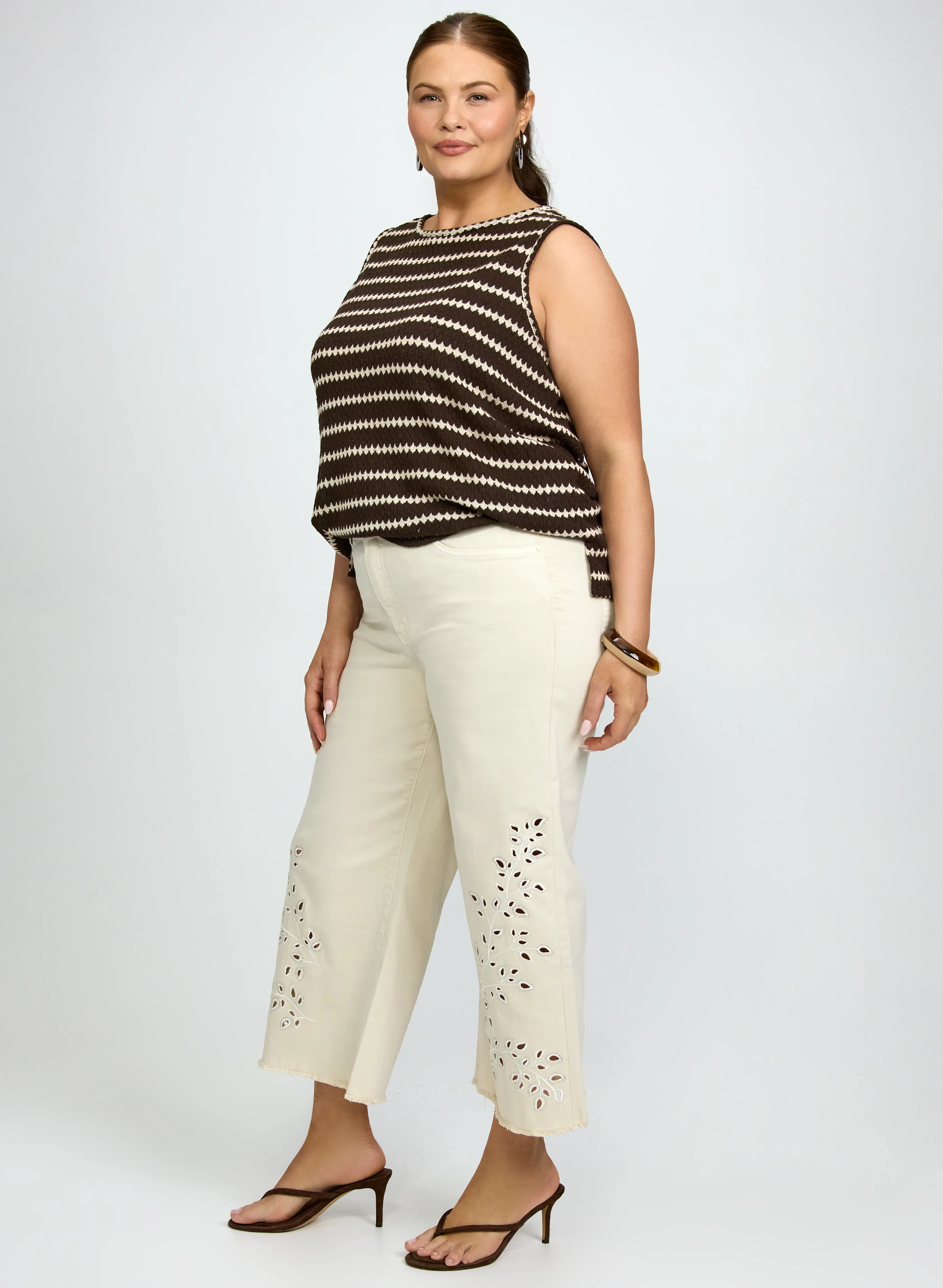 Joseph Ribkoff - Embroidered Denim Culottes - Image 5