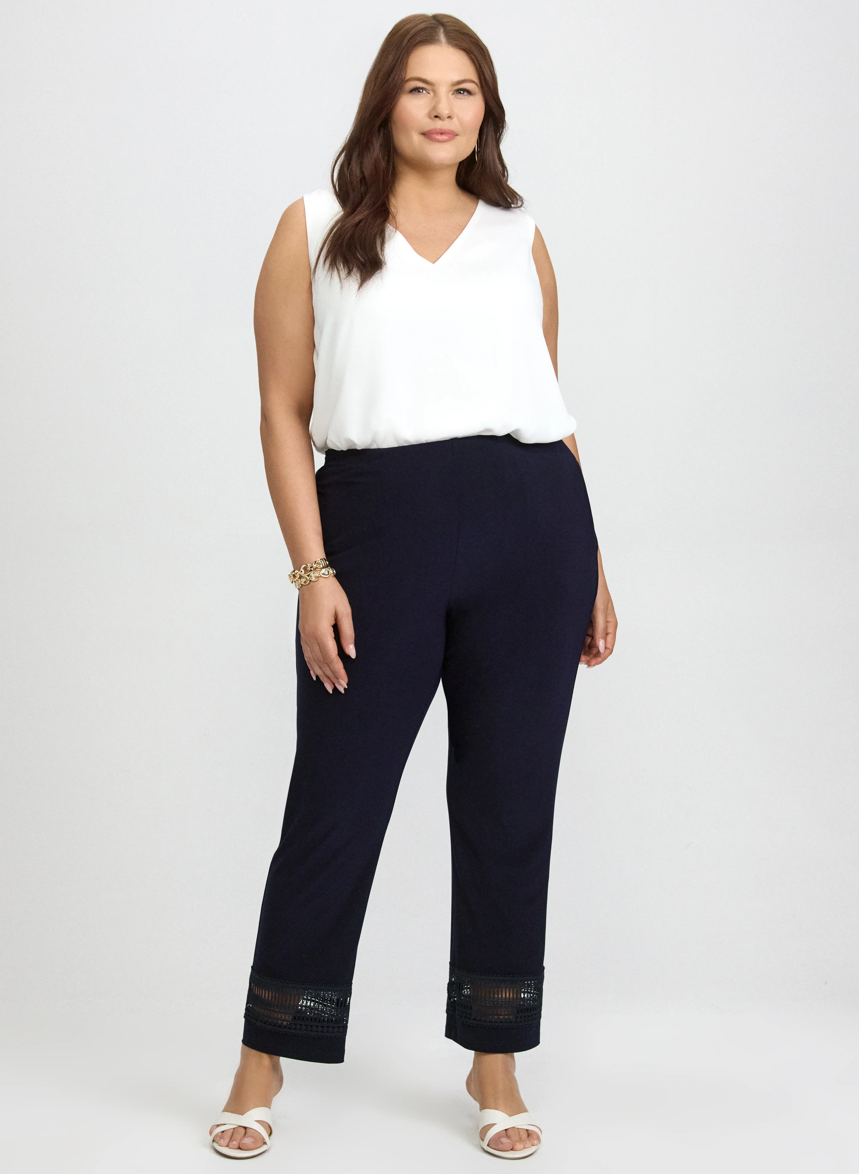 Joseph Ribkoff - Embroidered Hem Pants - Image 3