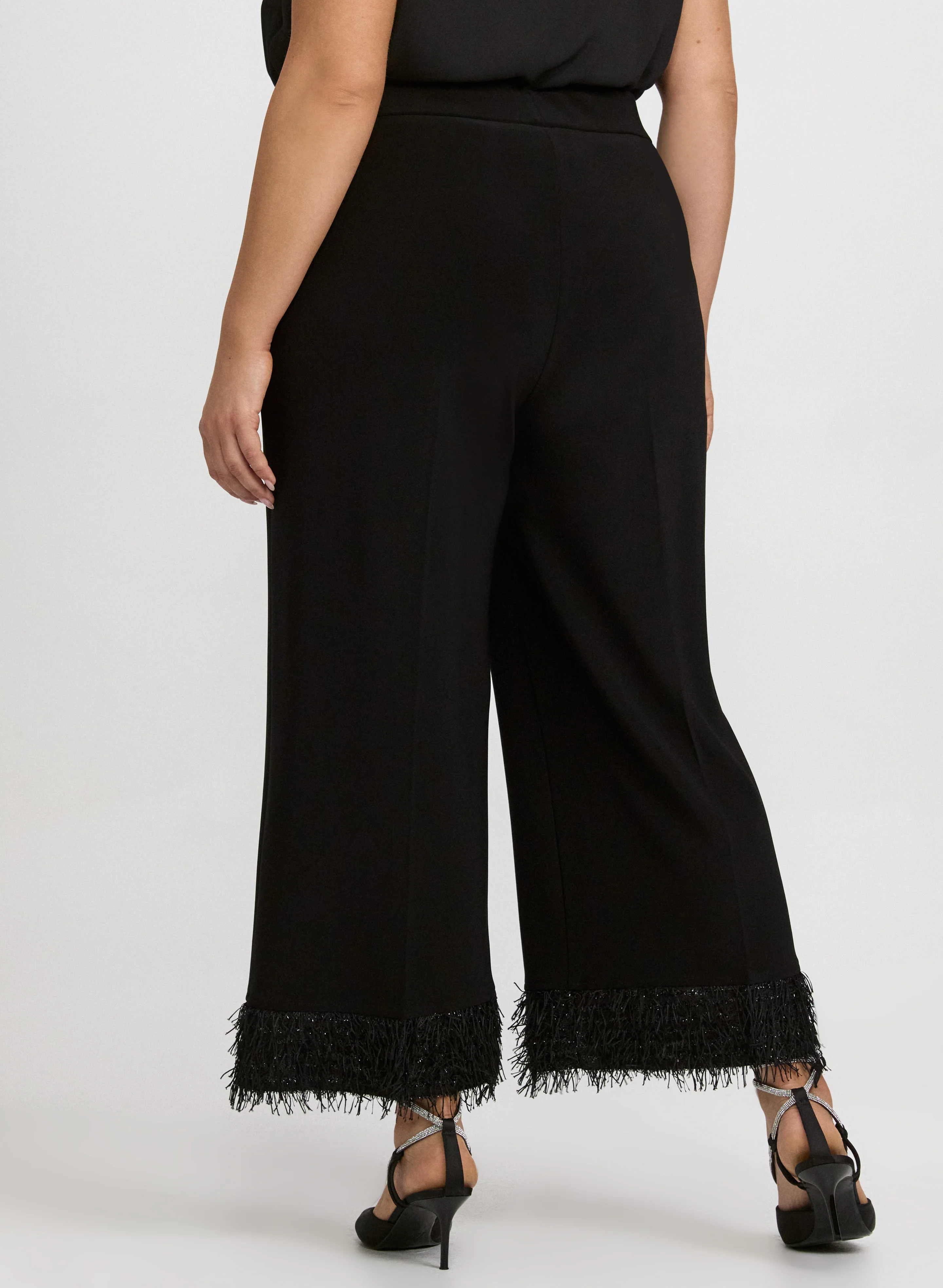 Joseph Ribkoff - Faux-Feather Trim Pants - Image 4