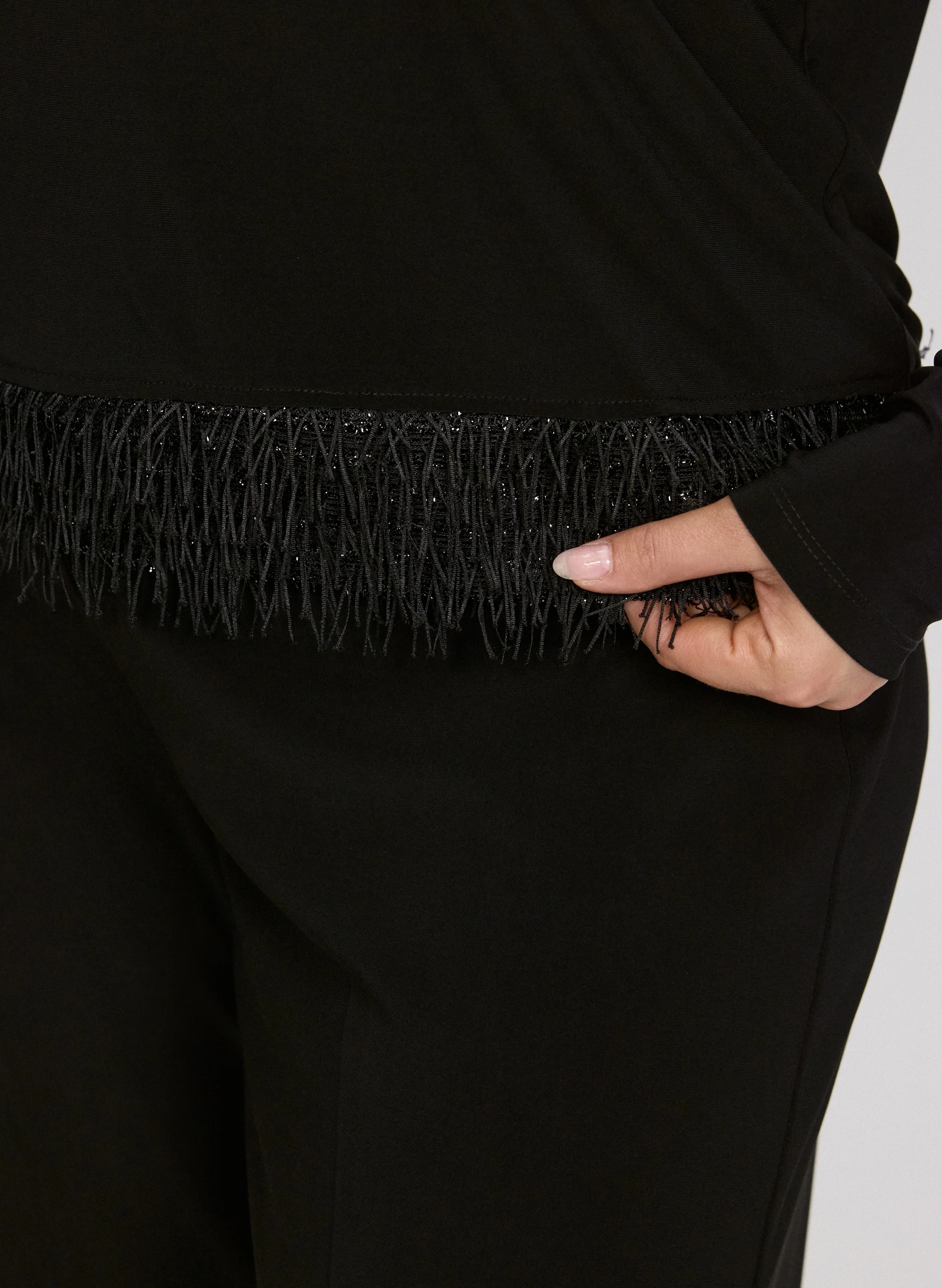 Joseph Ribkoff - Faux-Feather Trim Top - Image 5