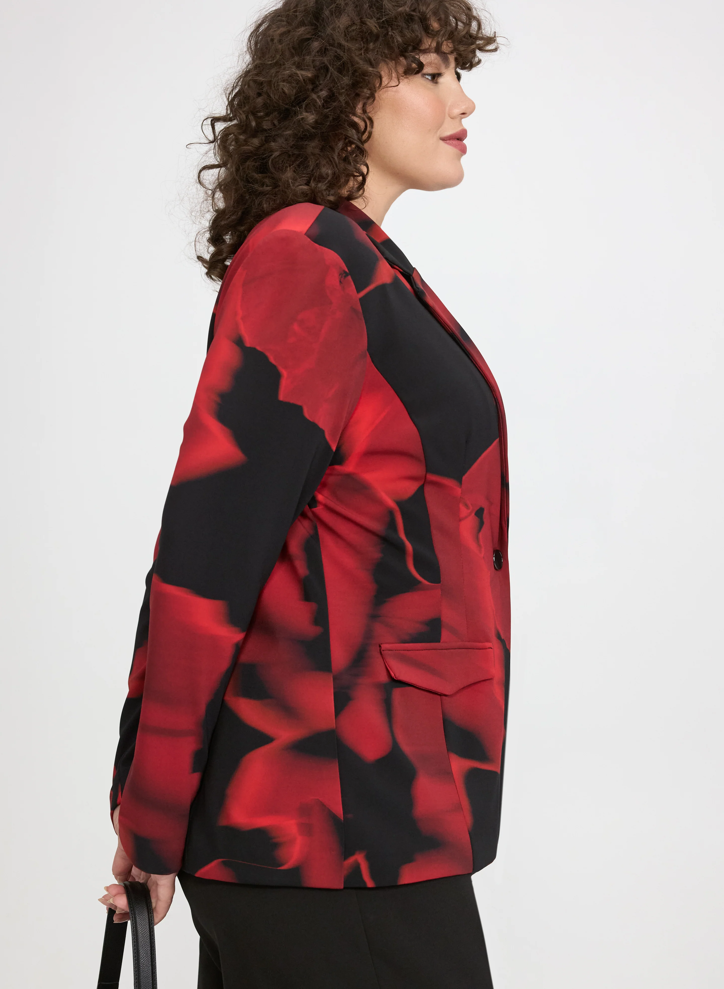 Joseph Ribkoff - Floral Peak Lapel Blazer - Image 2