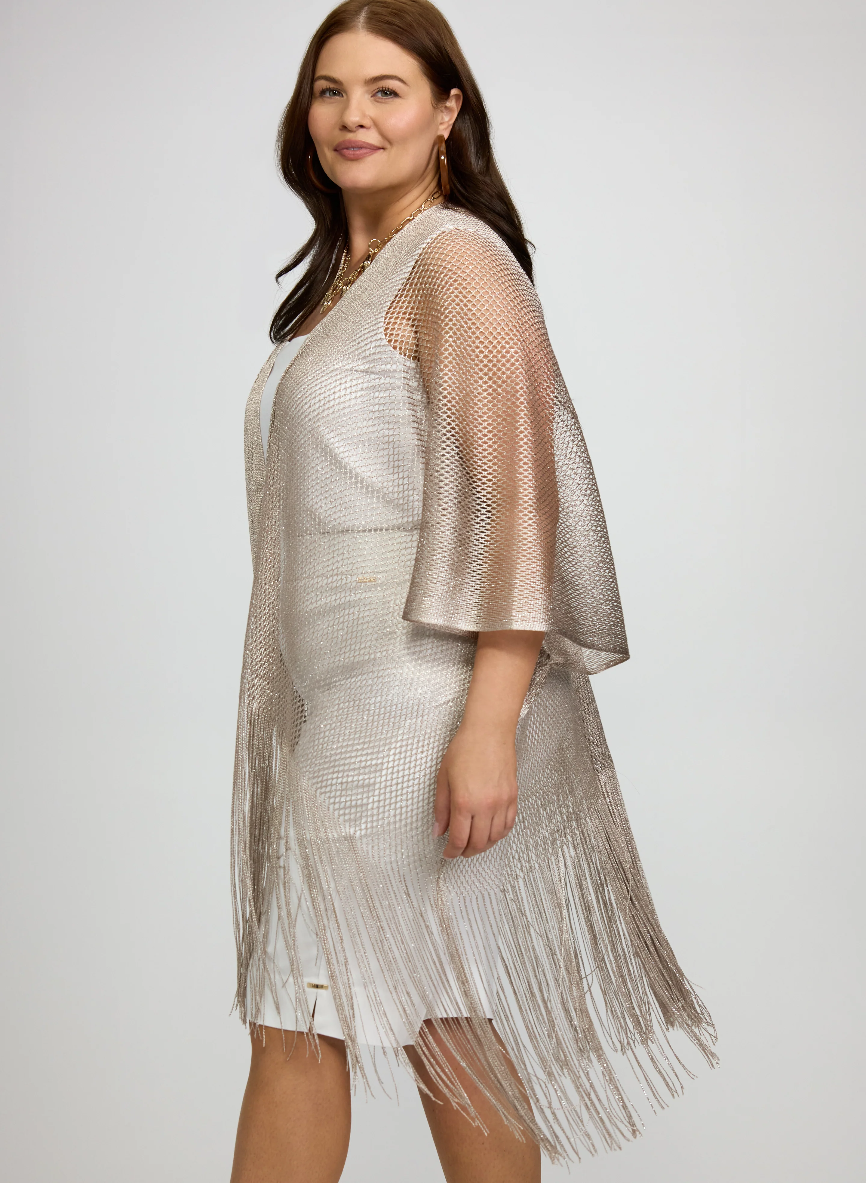 Joseph Ribkoff - Fringe Detail Cardigan - Image 2