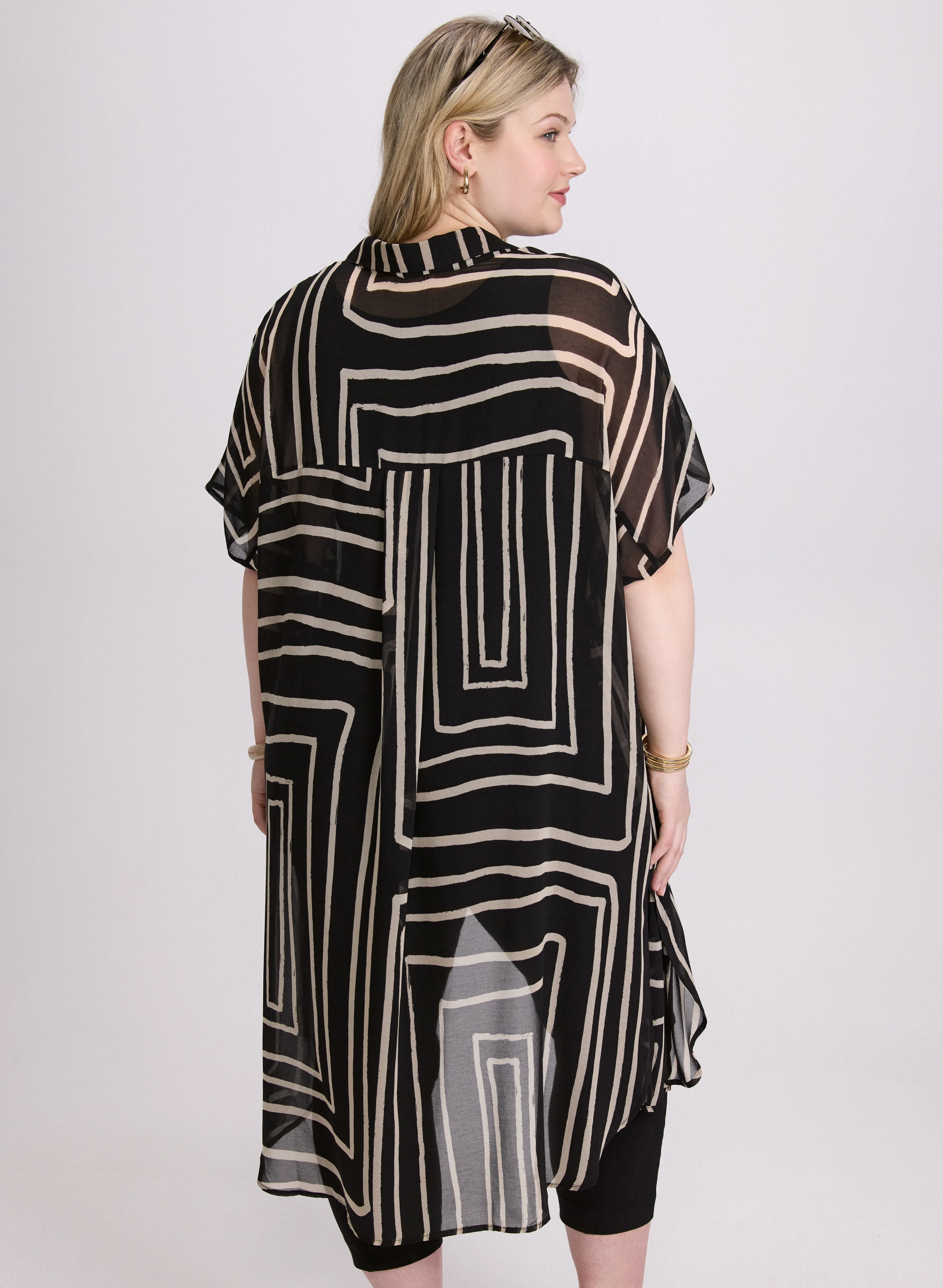 Joseph Ribkoff - Geometric Button-Down Tunic - Image 4