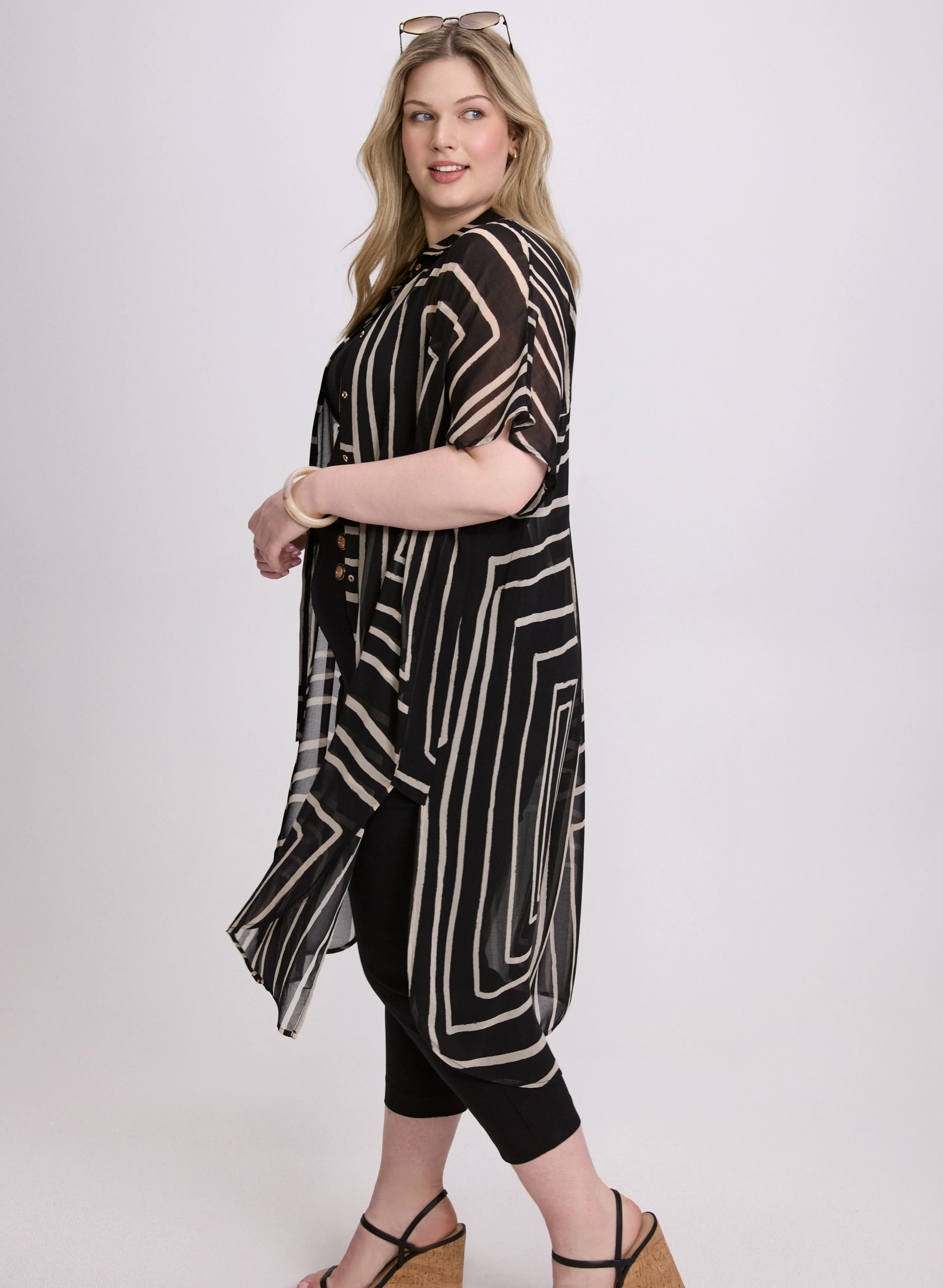 Joseph Ribkoff - Geometric Button-Down Tunic - Image 5