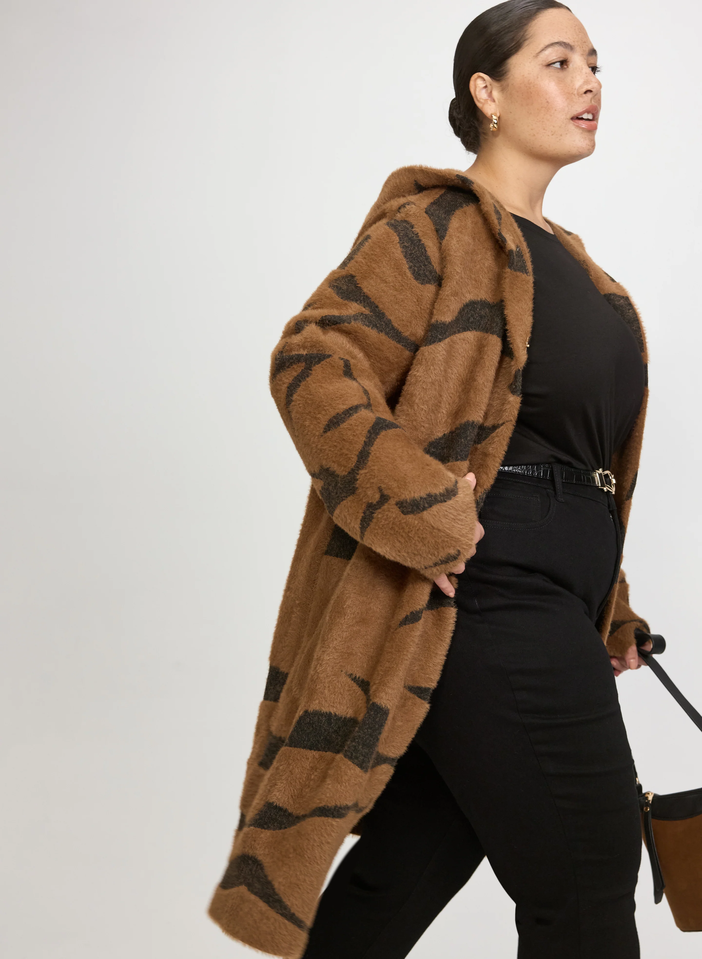 Joseph Ribkoff - Hooded Zebra Print Cardigan - Image 2