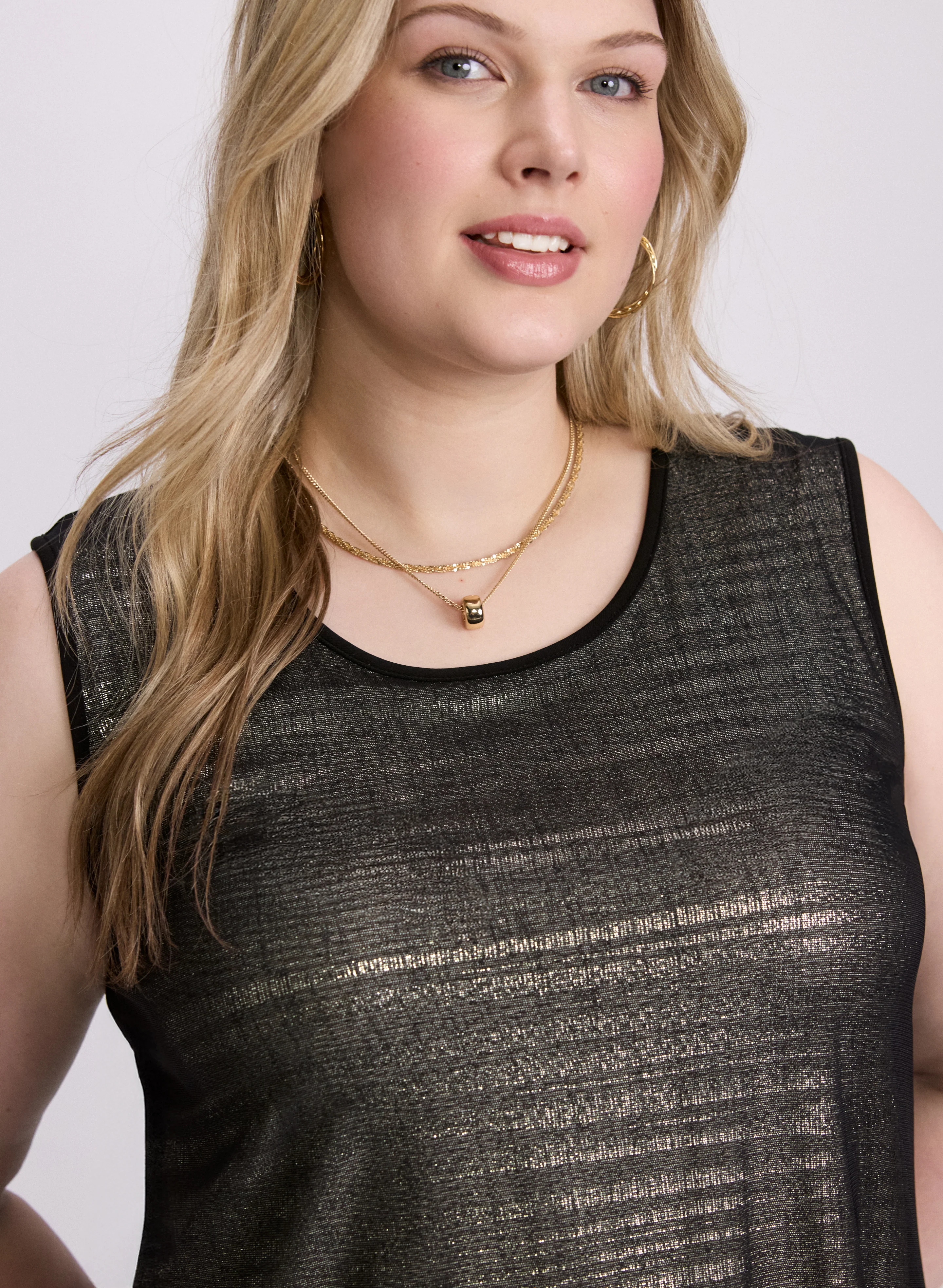 Joseph Ribkoff - Layered Metallic Tank Top - Image 2
