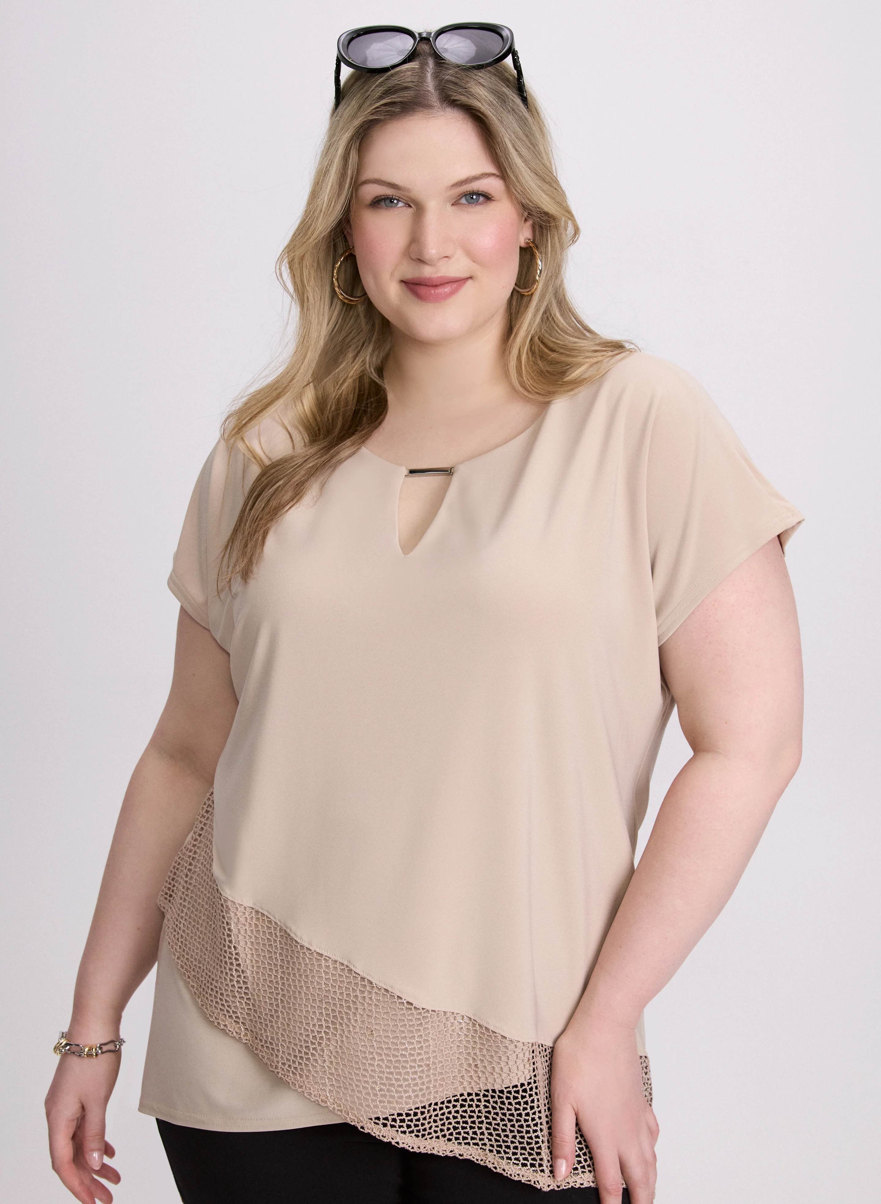 Joseph Ribkoff - Mesh Trim Tunic