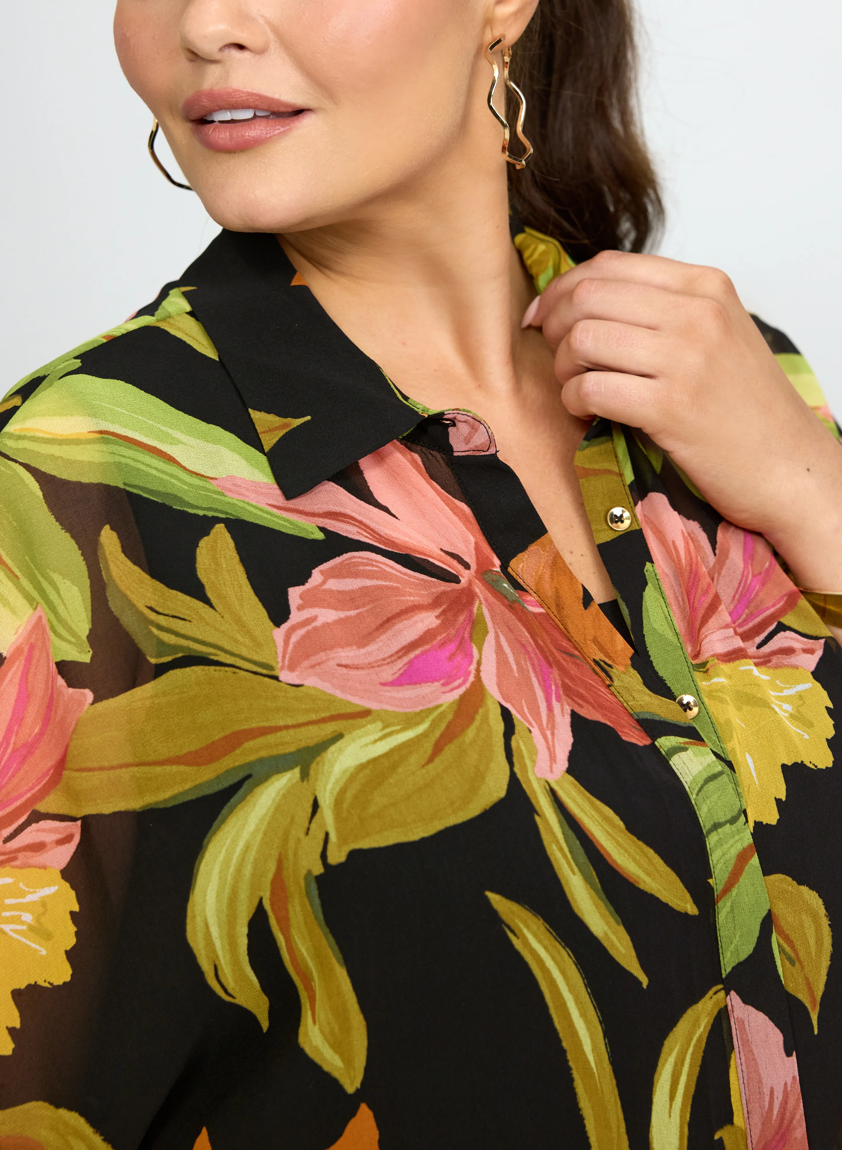 Joseph Ribkoff - Printed Chiffon Tunic - Image 2