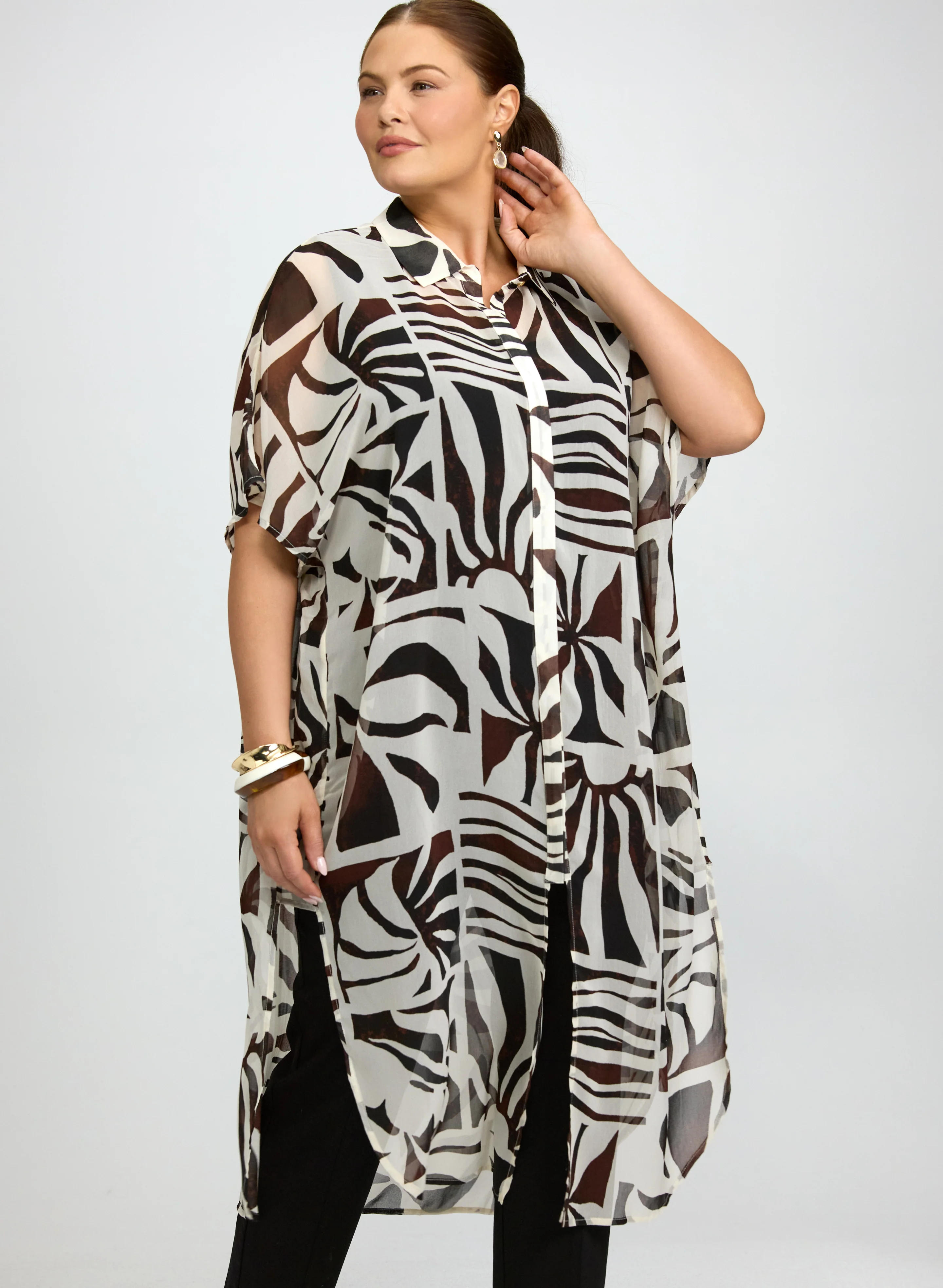 Joseph Ribkoff - Printed Chiffon Tunic - Image 5