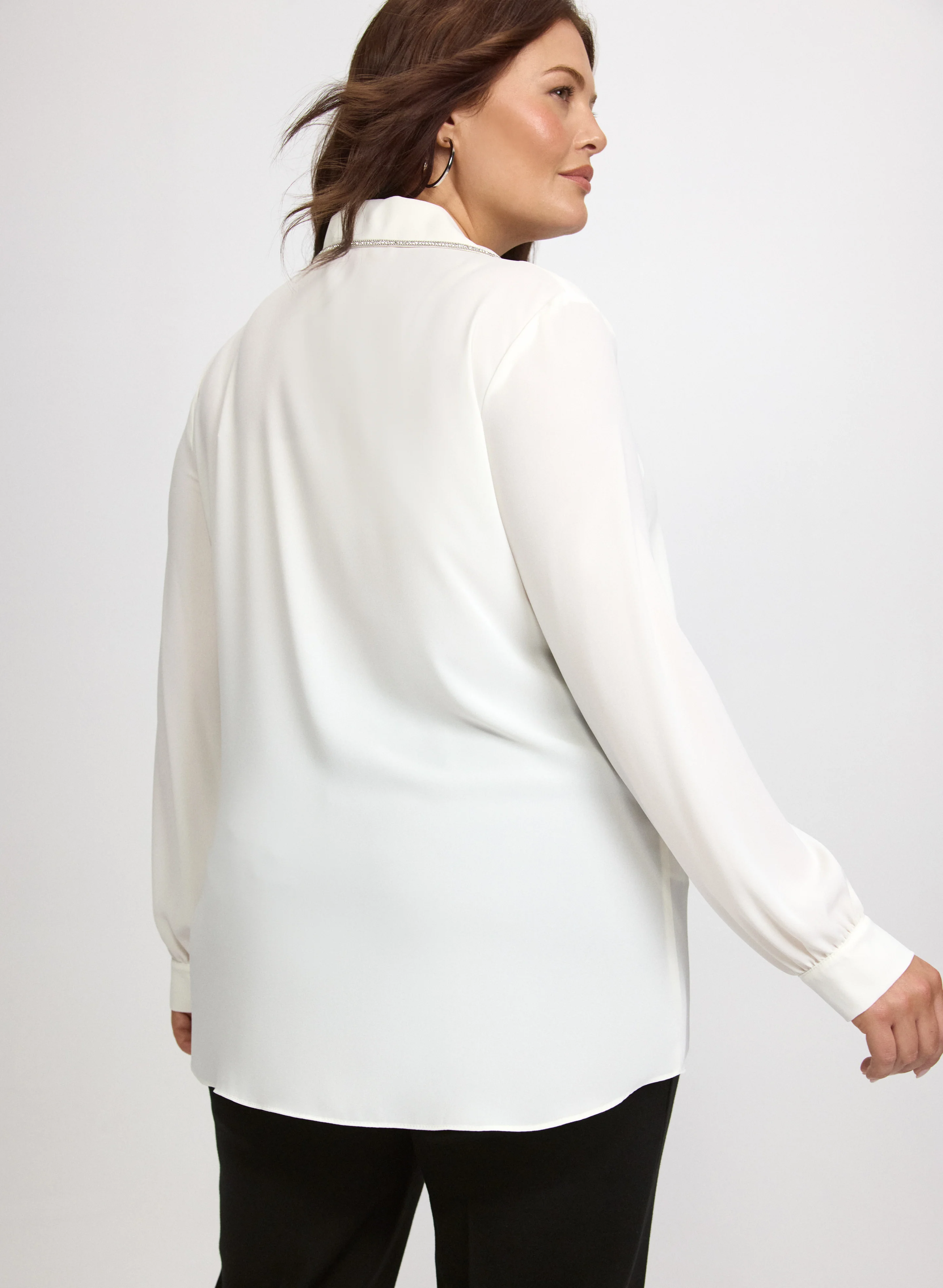 Joseph Ribkoff - Rhinestone Trim Blouse - Image 4