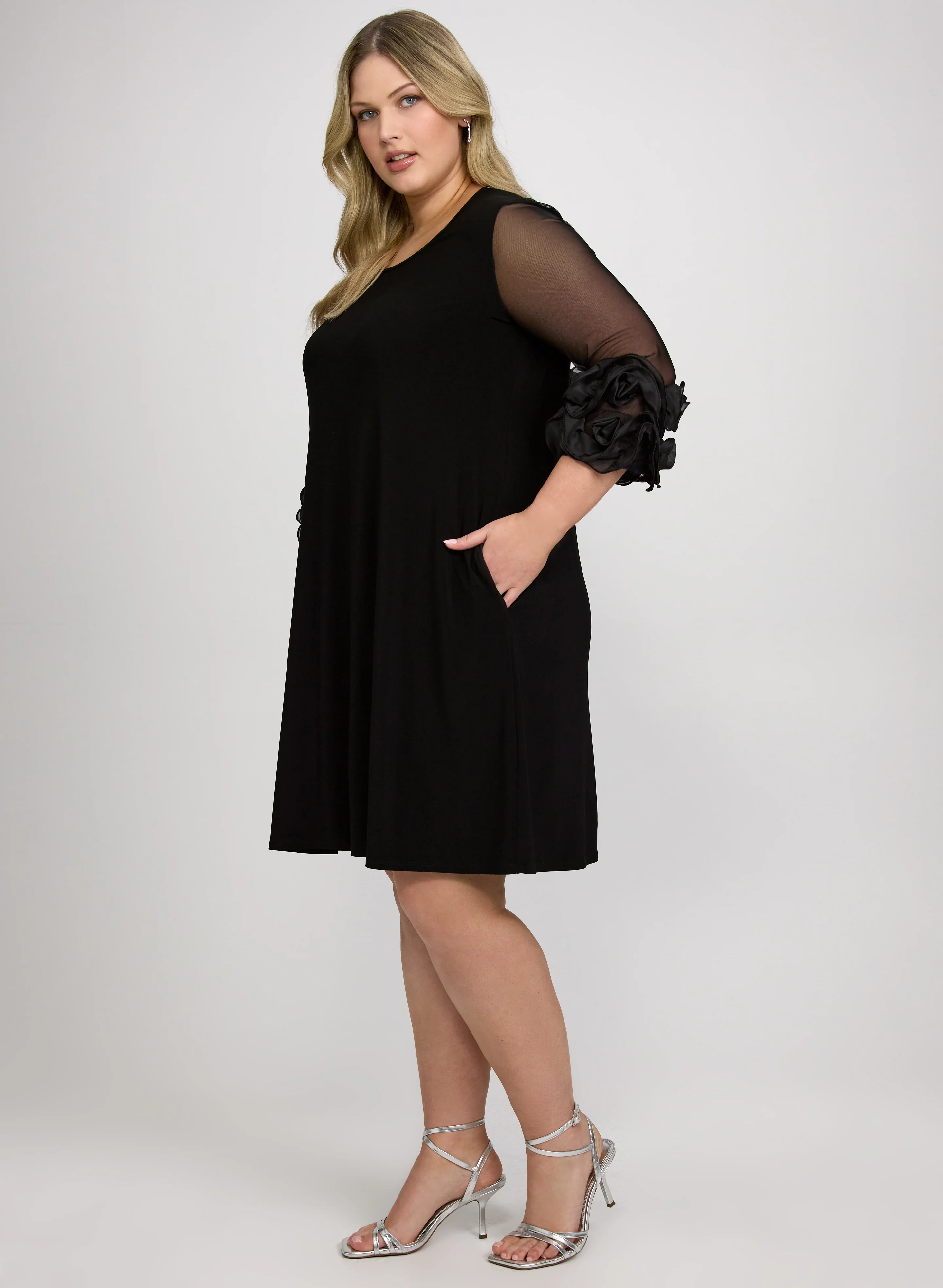 Joseph Ribkoff - Rosette Cuff Dress - Image 2