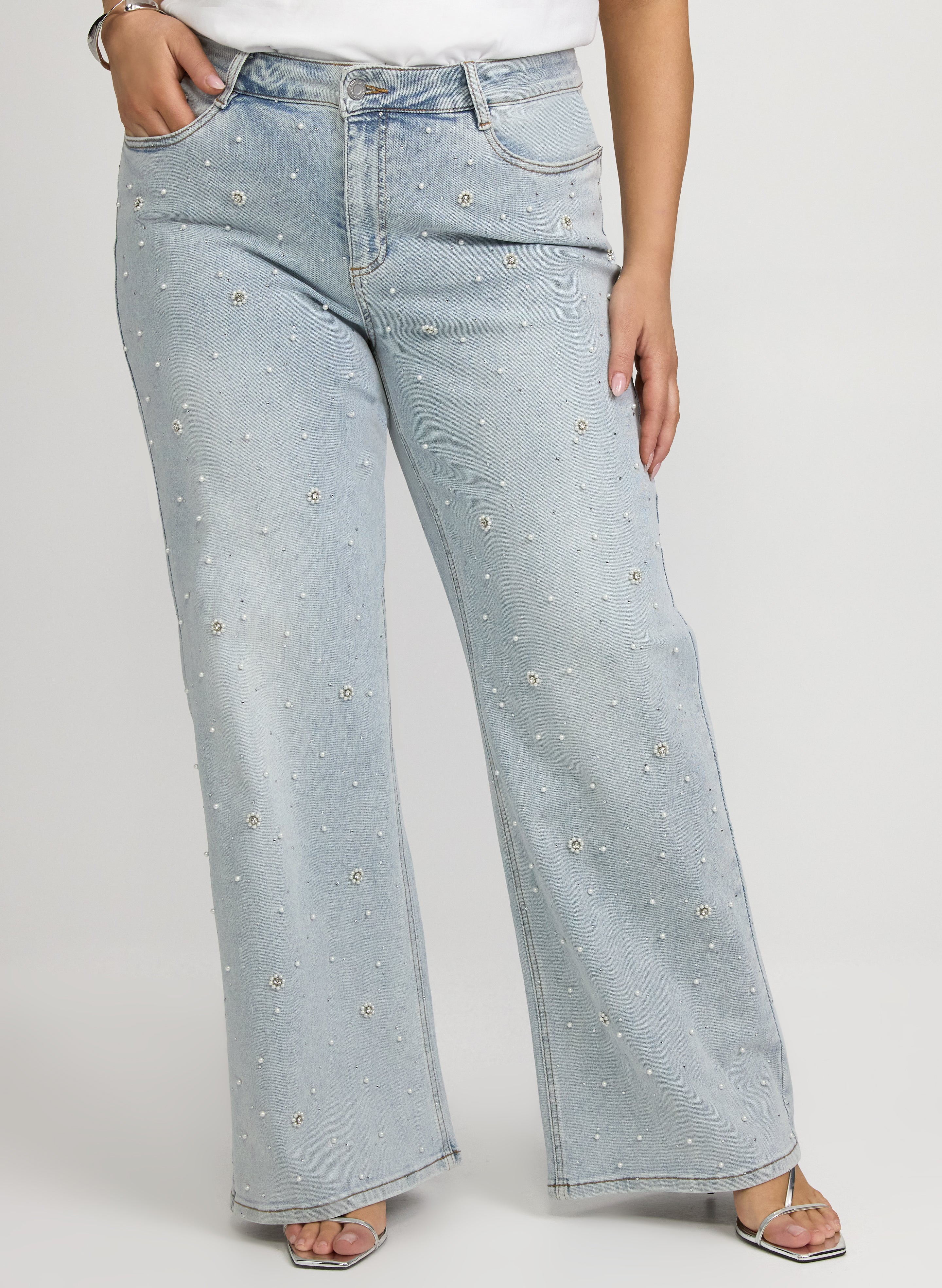 Joseph Ribkoff - Scattered Pearl Embellished Jeans