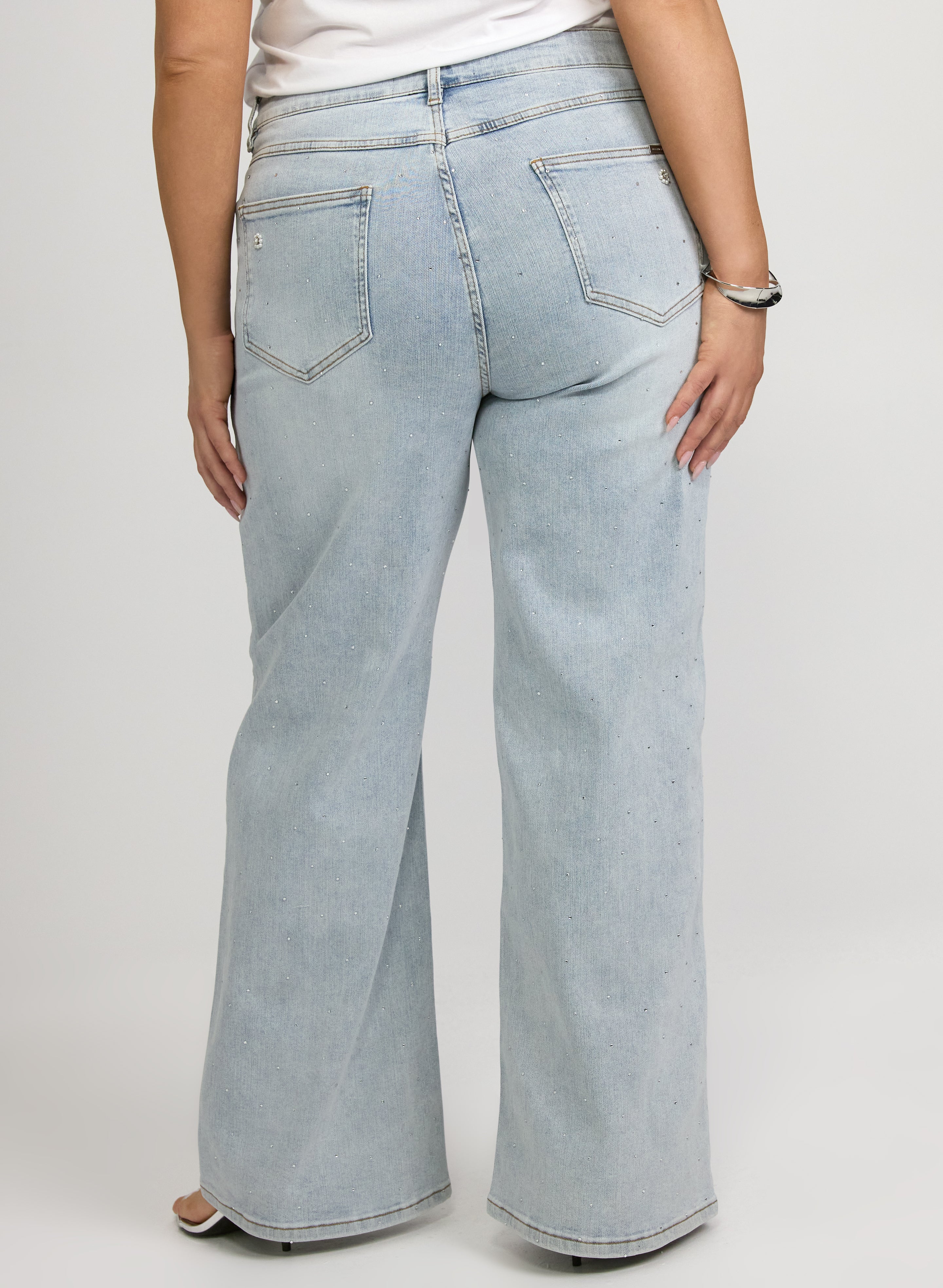 Joseph Ribkoff - Scattered Pearl Embellished Jeans - Image 2