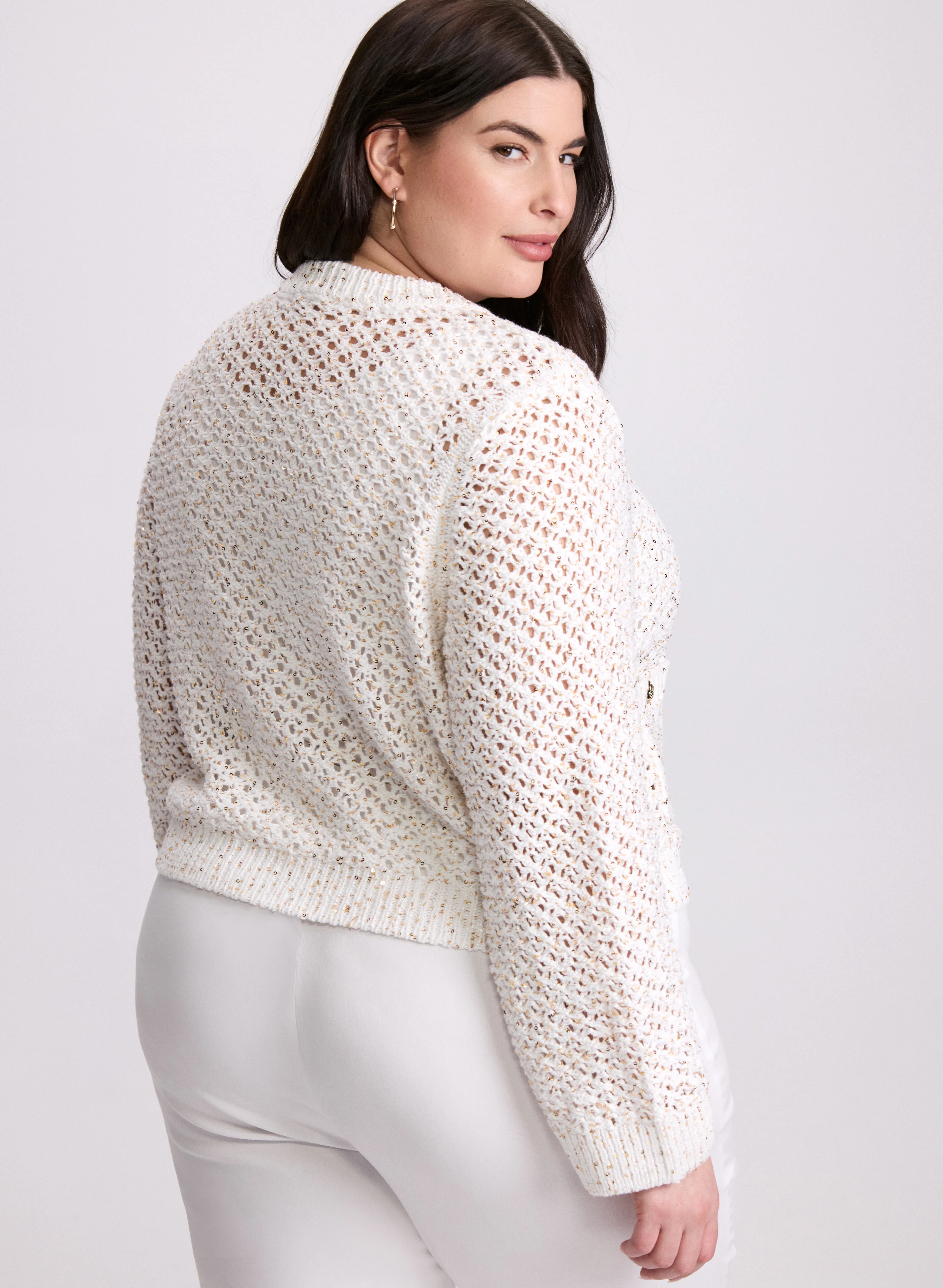 Joseph Ribkoff - Sequin Knit Cardigan - Image 4