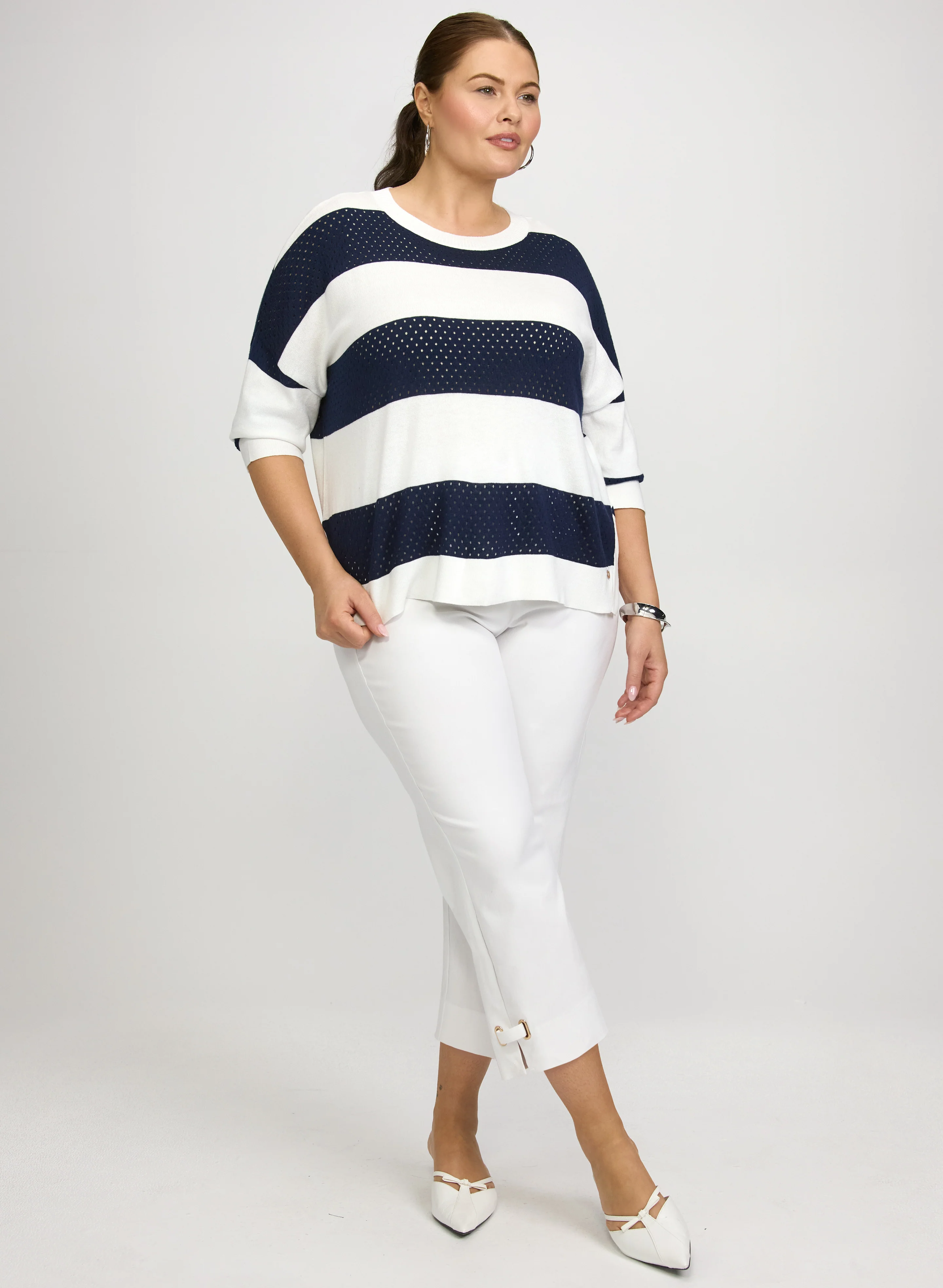 Joseph Ribkoff - Stripe Knit Pullover - Image 3