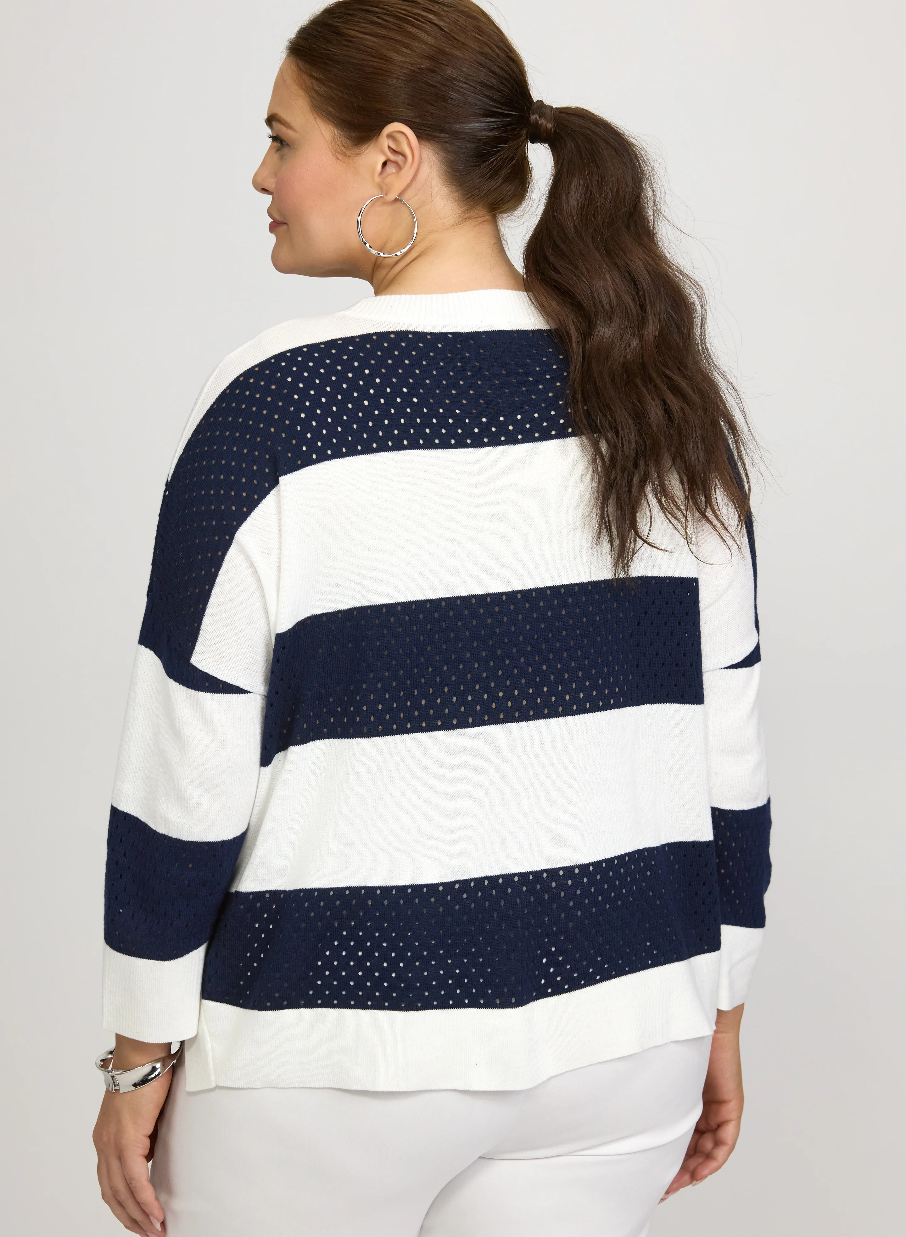 Joseph Ribkoff - Stripe Knit Pullover - Image 4
