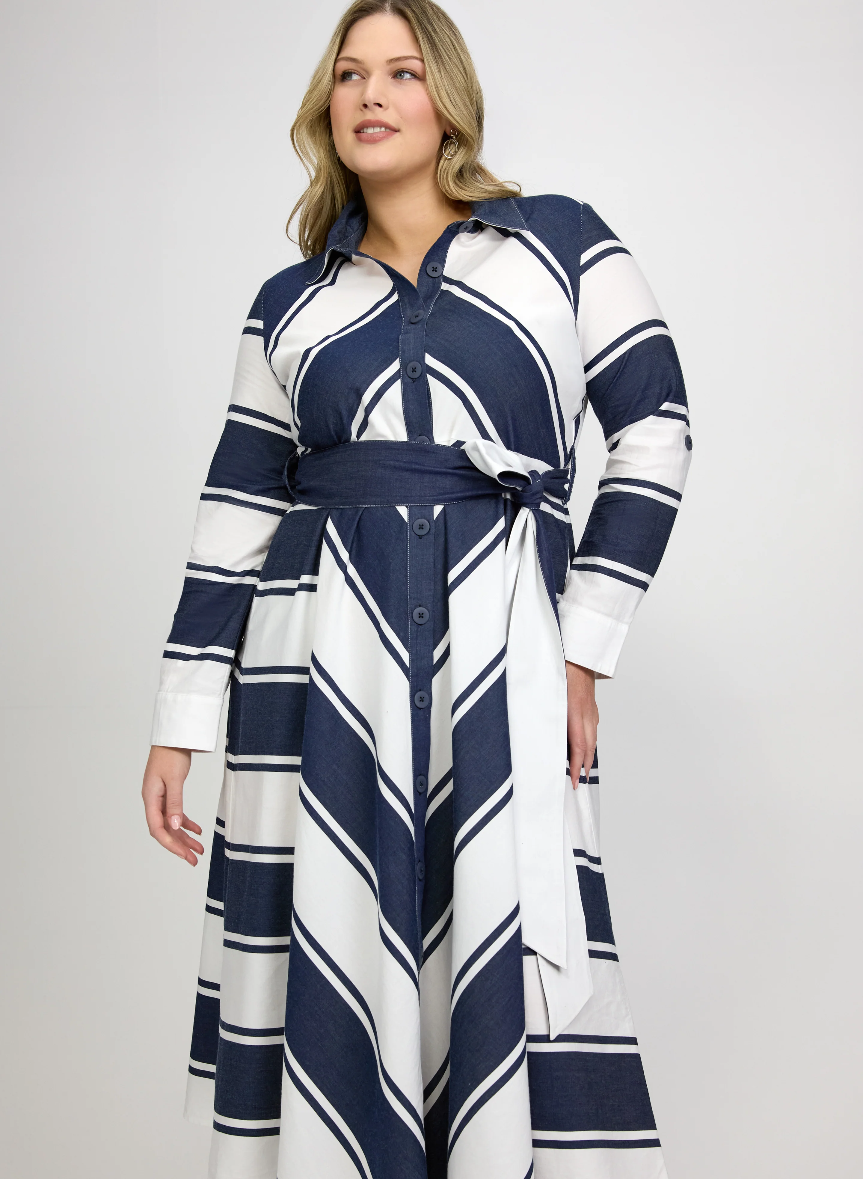 Joseph Ribkoff - Stripe Midi Dress - Image 4