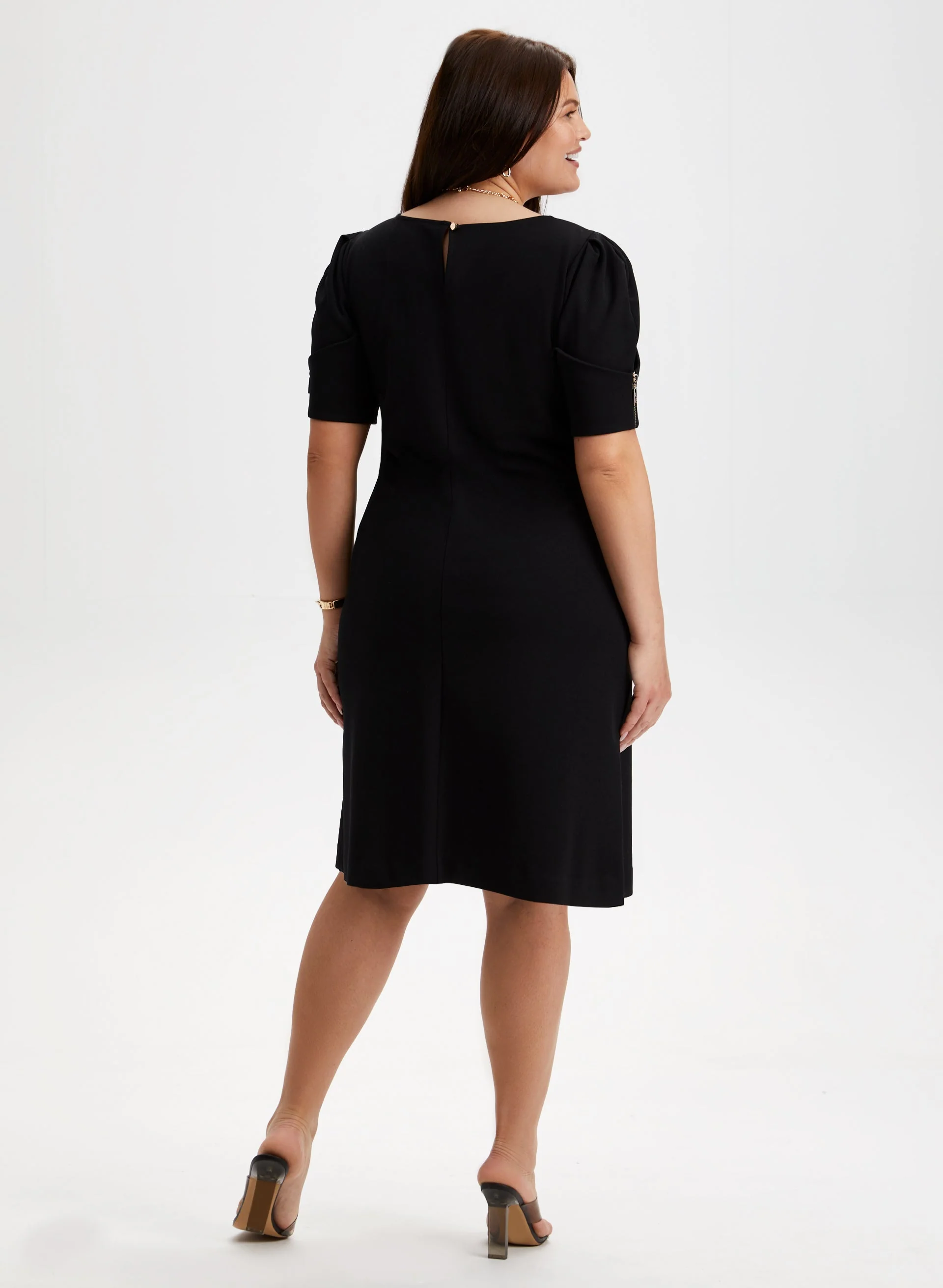 Joseph Ribkoff - Zip Detail A-Line Dress - Image 4
