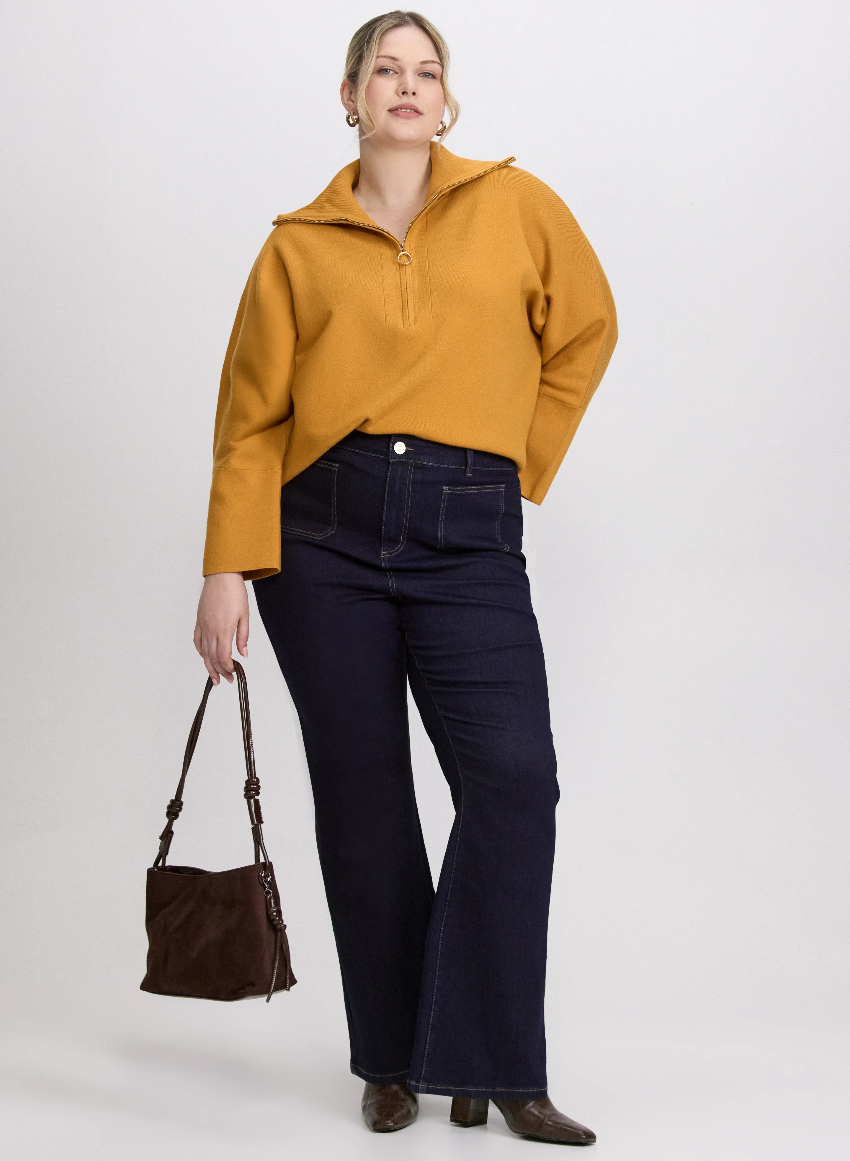 Joseph Ribkoff - Zip-Up Pullover Sweater - Image 3