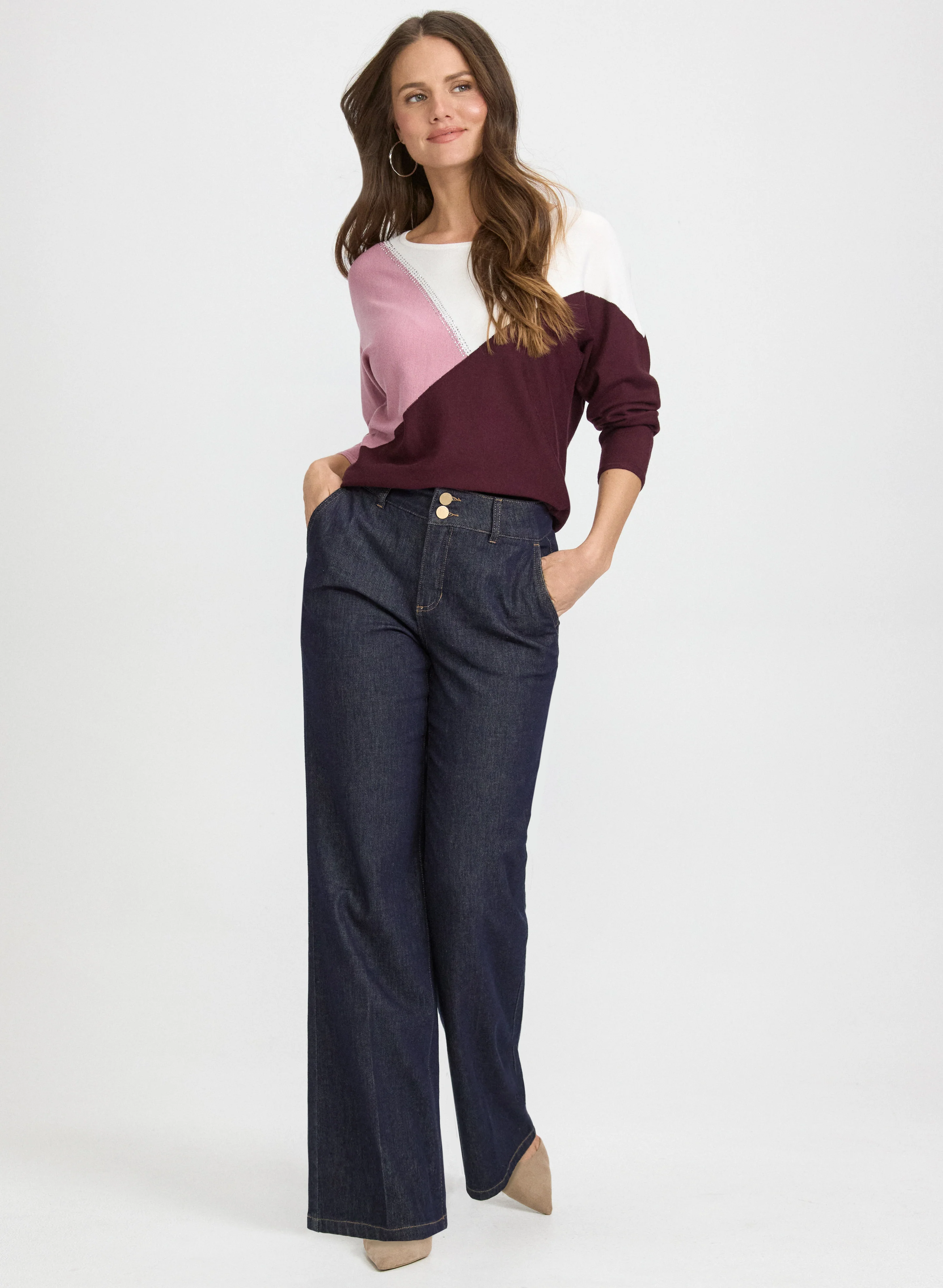 Knit Colour Block Sweater - Image 3