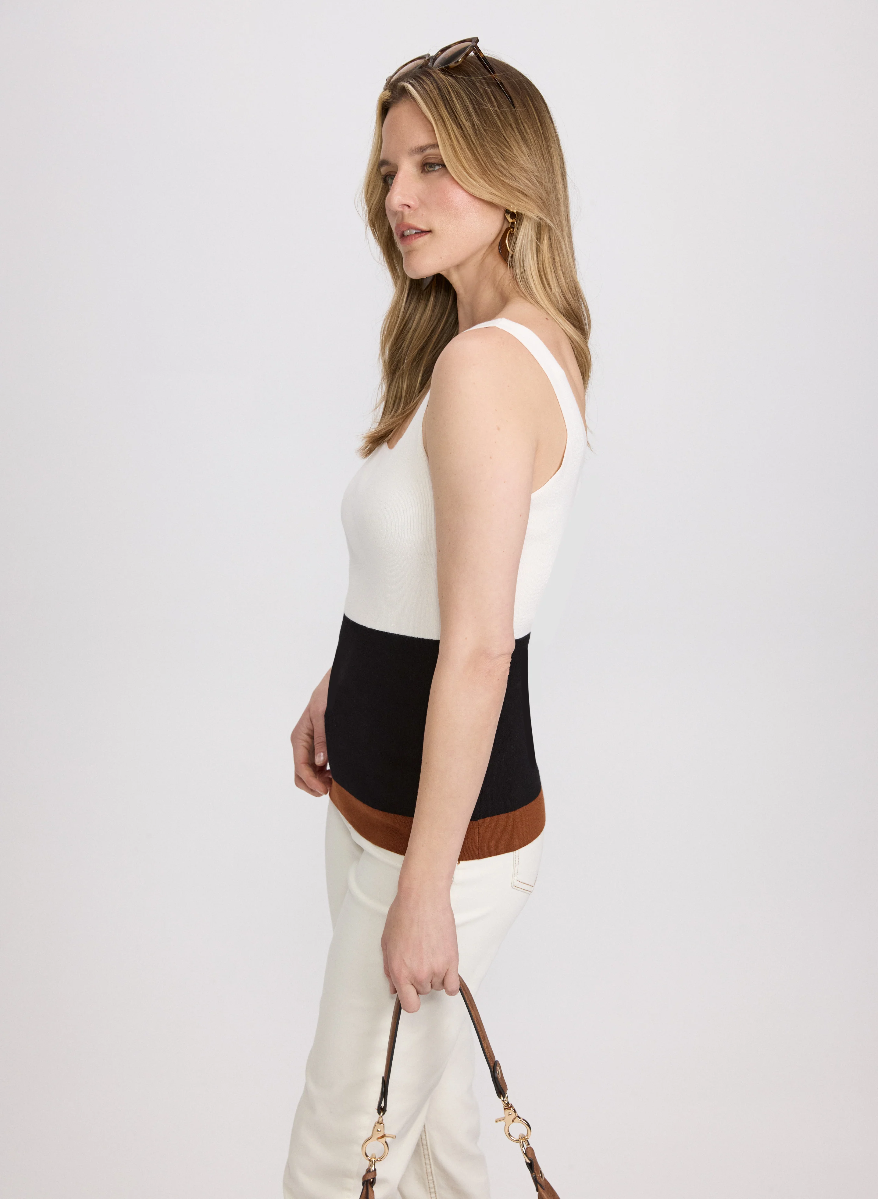 Knit Colour Block Tank Top - Image 2