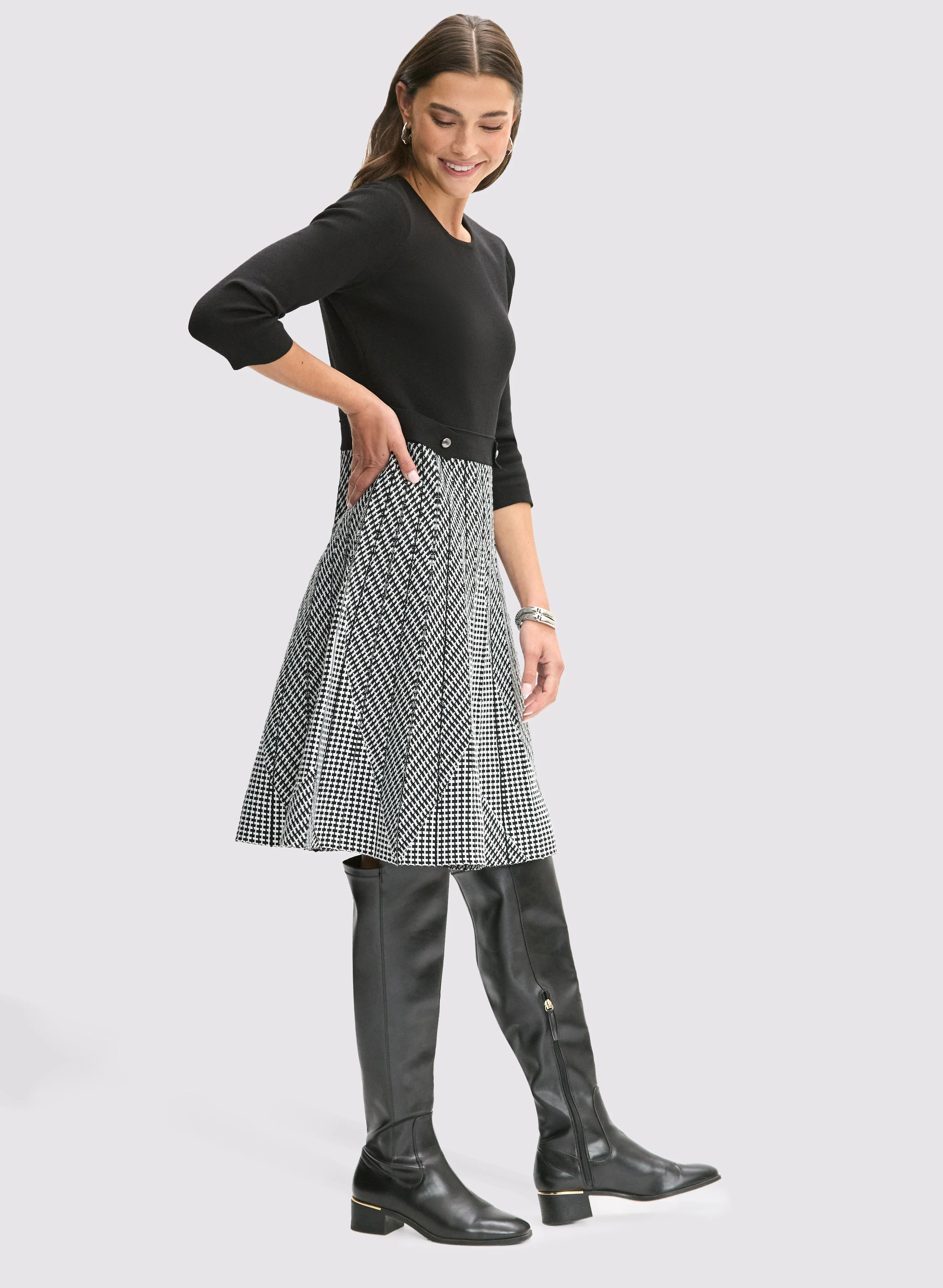 Knit Fit & Flare Dress - Image 2