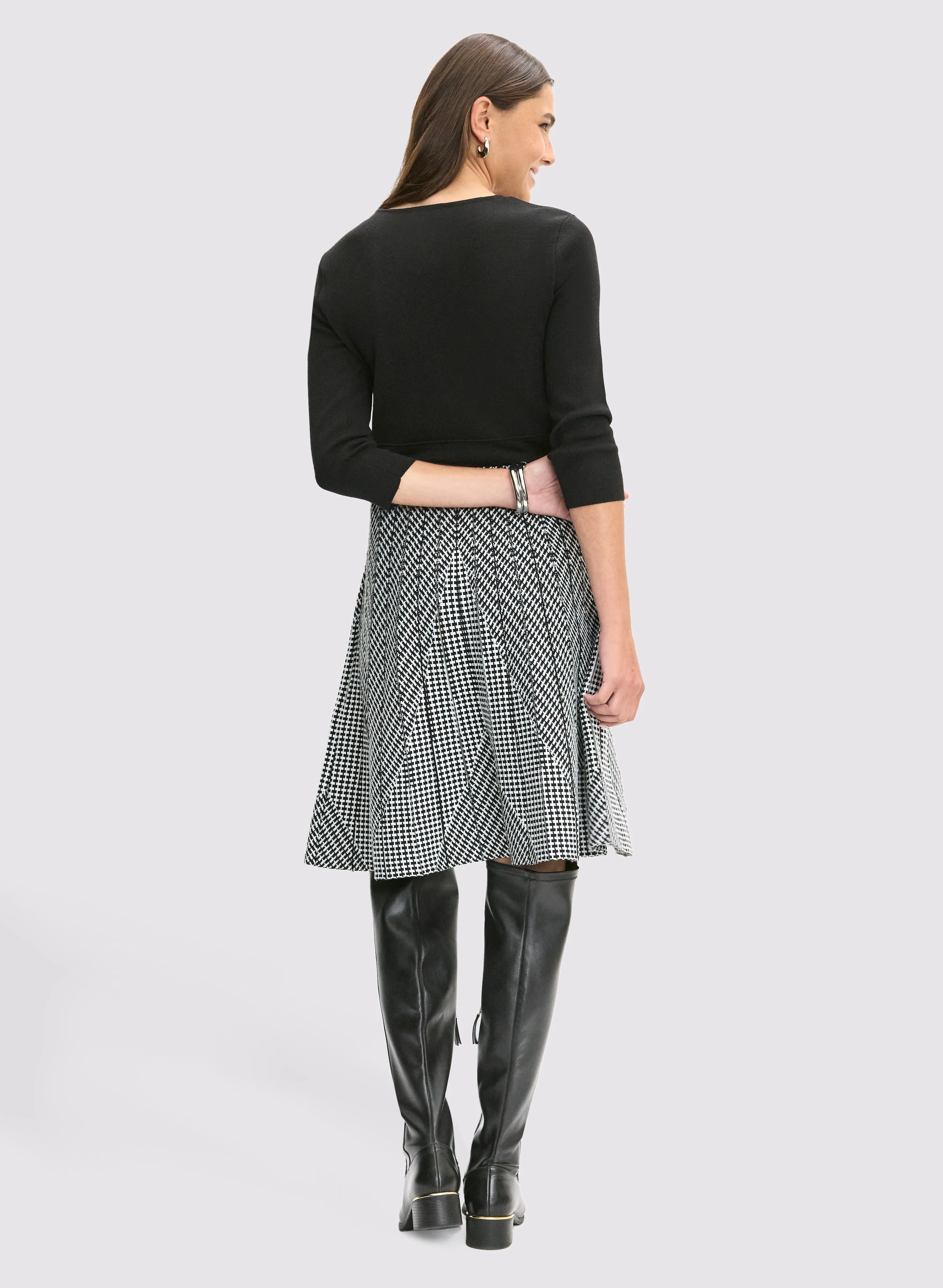 Knit Fit & Flare Dress - Image 3