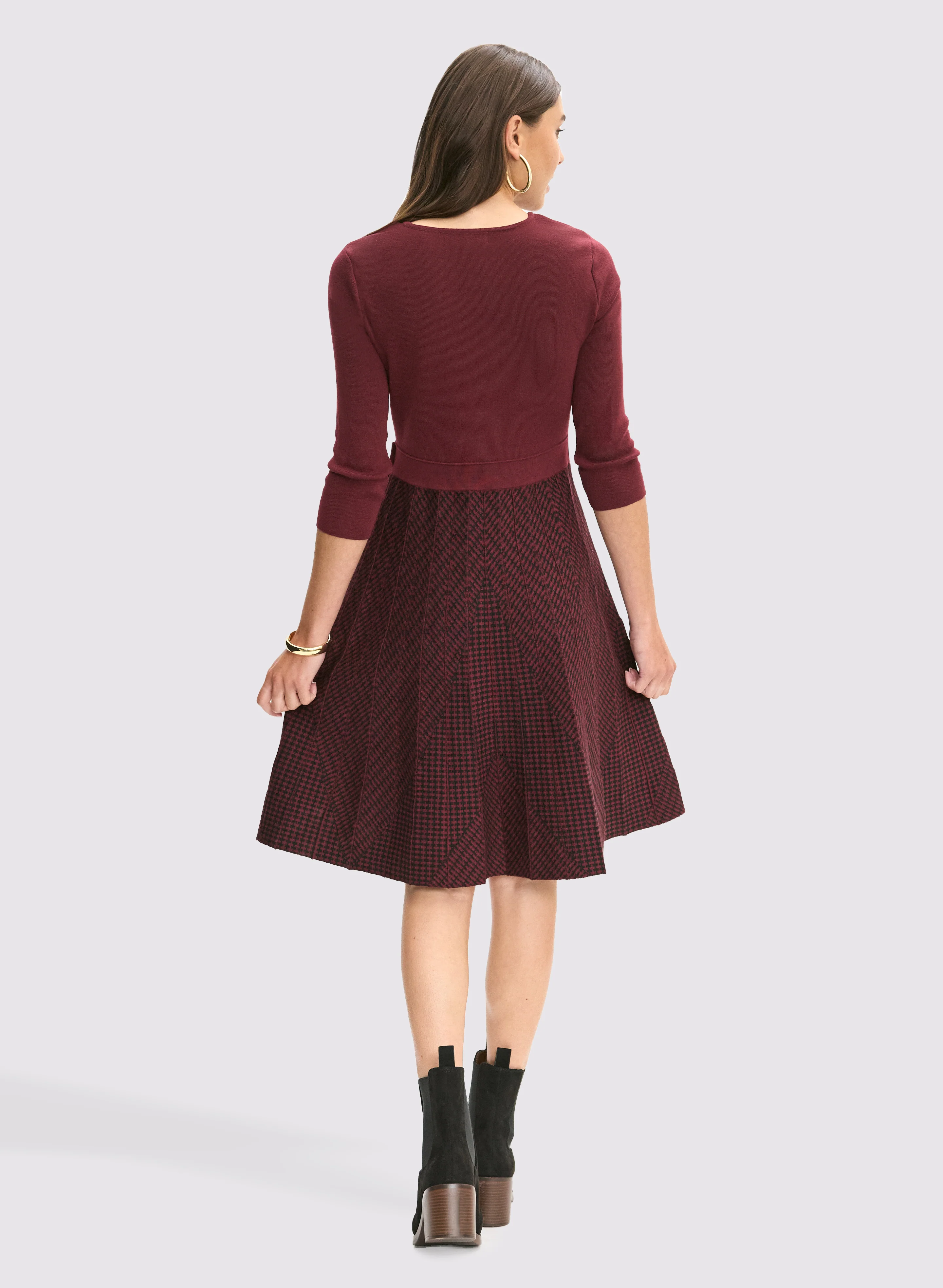 Knit Fit & Flare Dress - Image 3