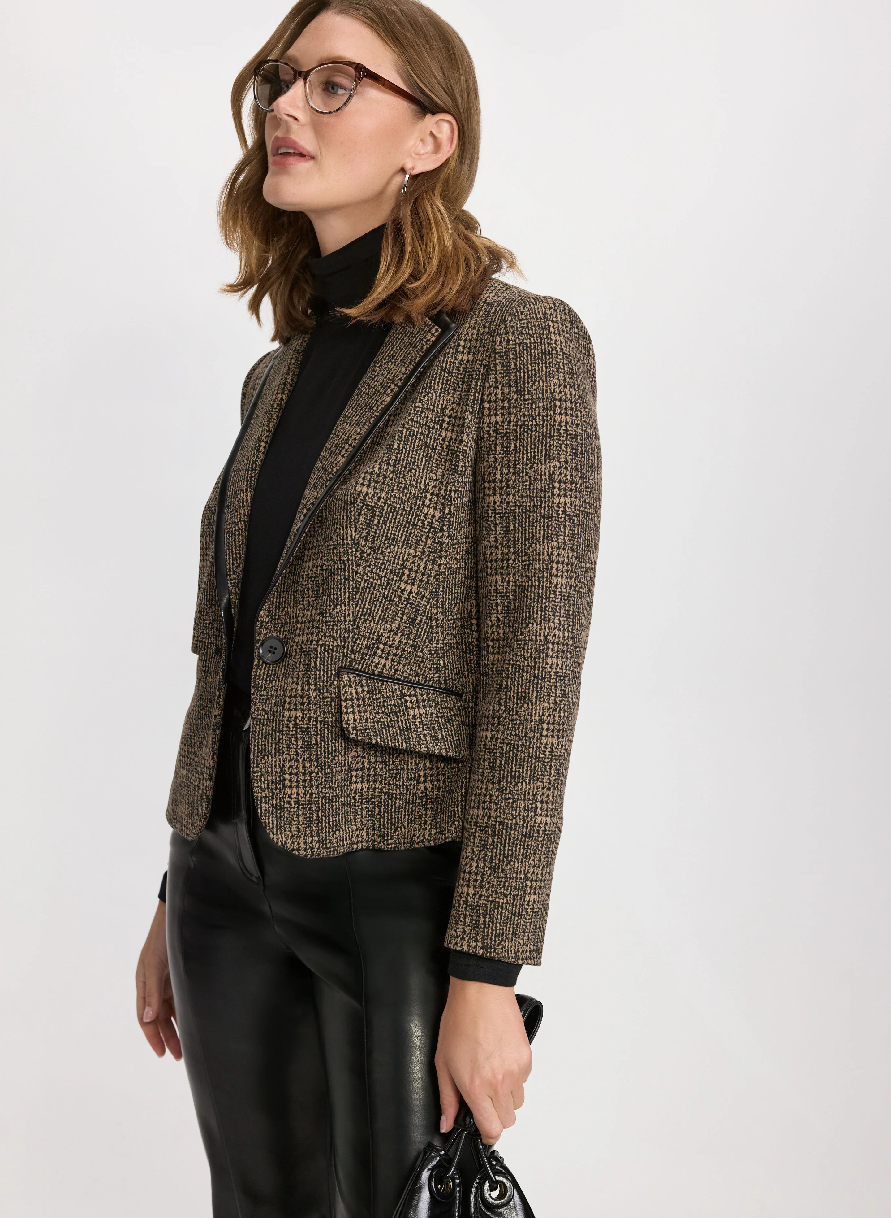 Knit Glen Check Blazer - Image 5