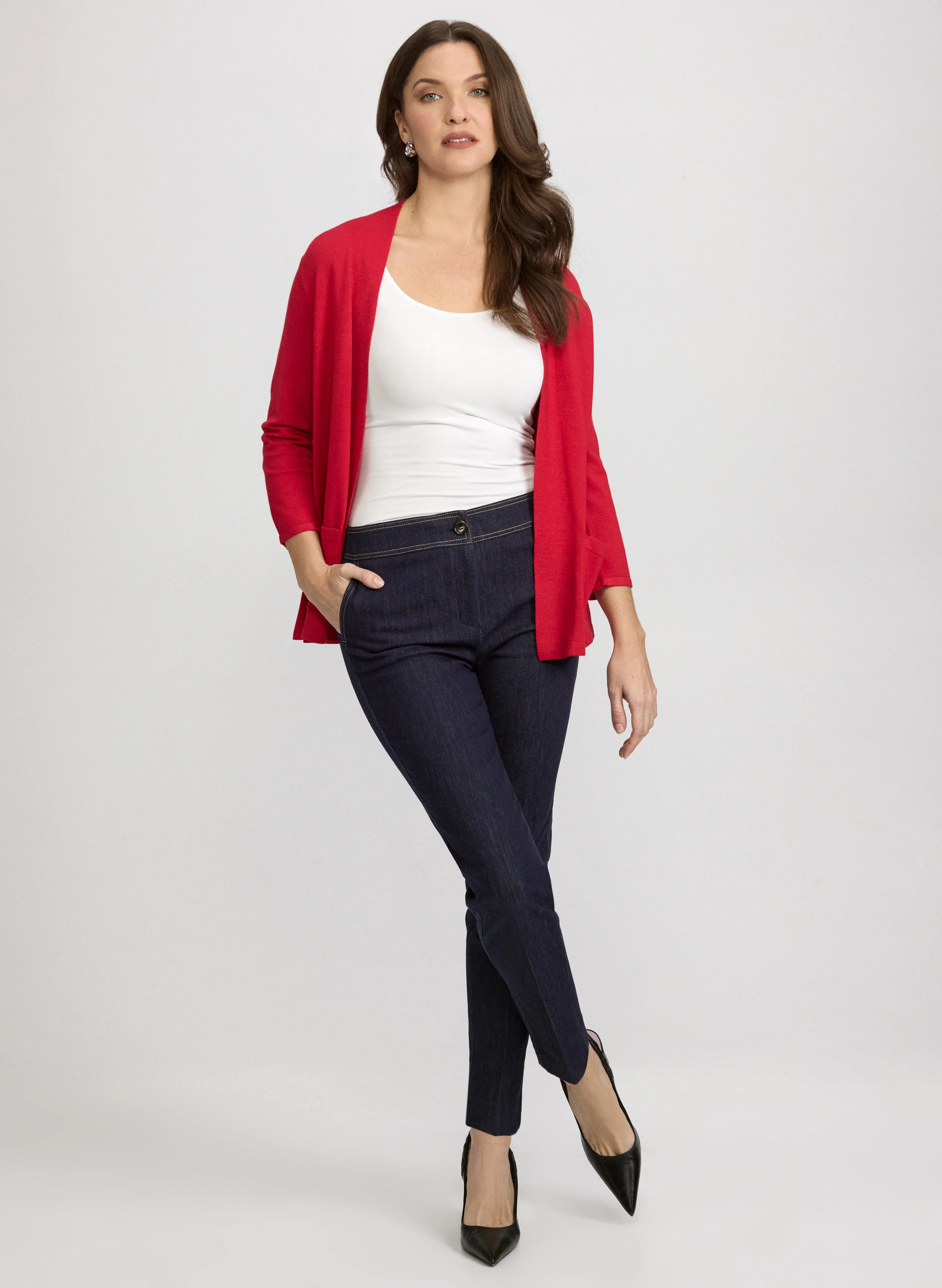 Knit Open-Front Cardigan - Image 3