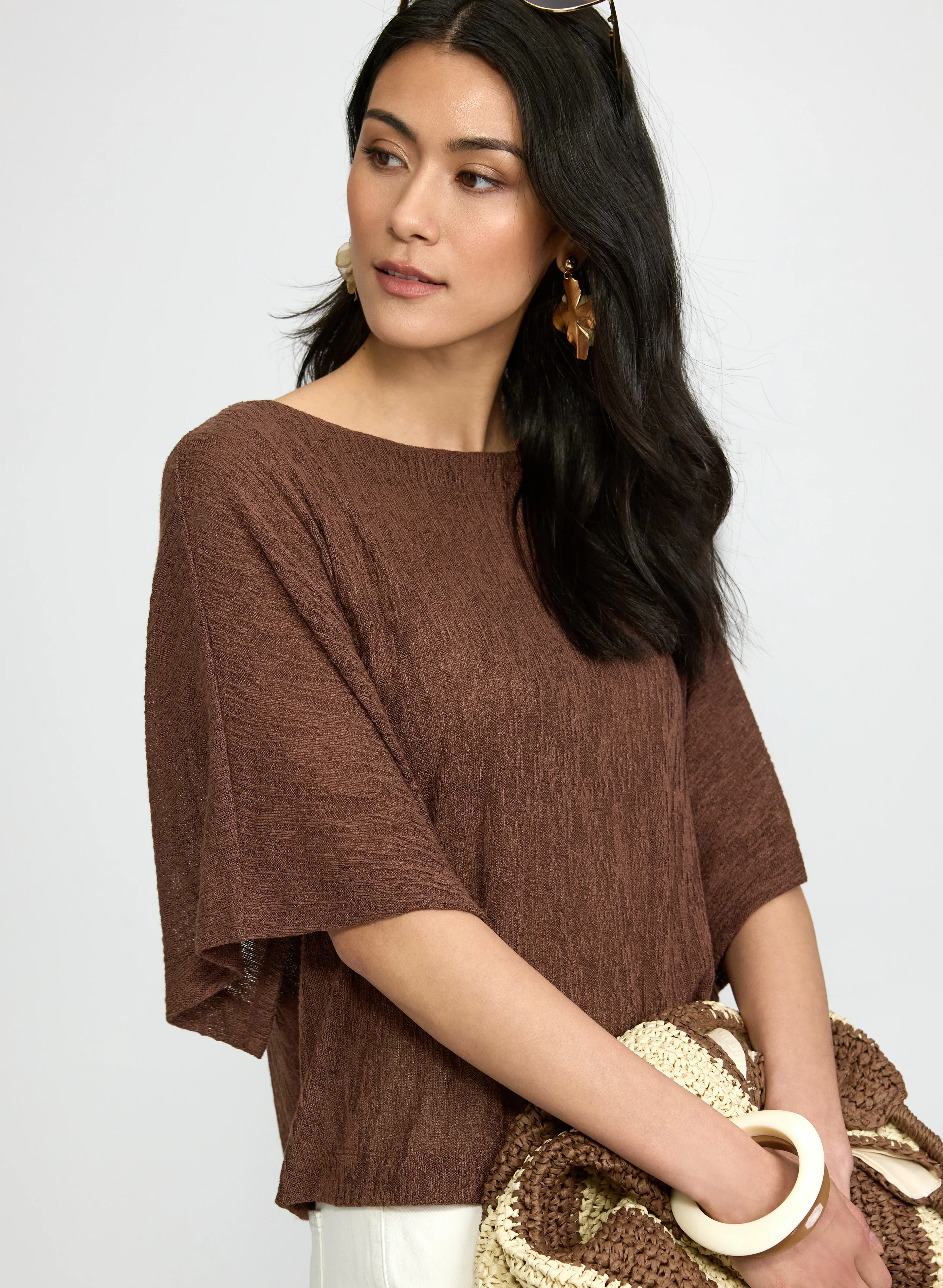 Knit Poncho-Style Top - Image 2