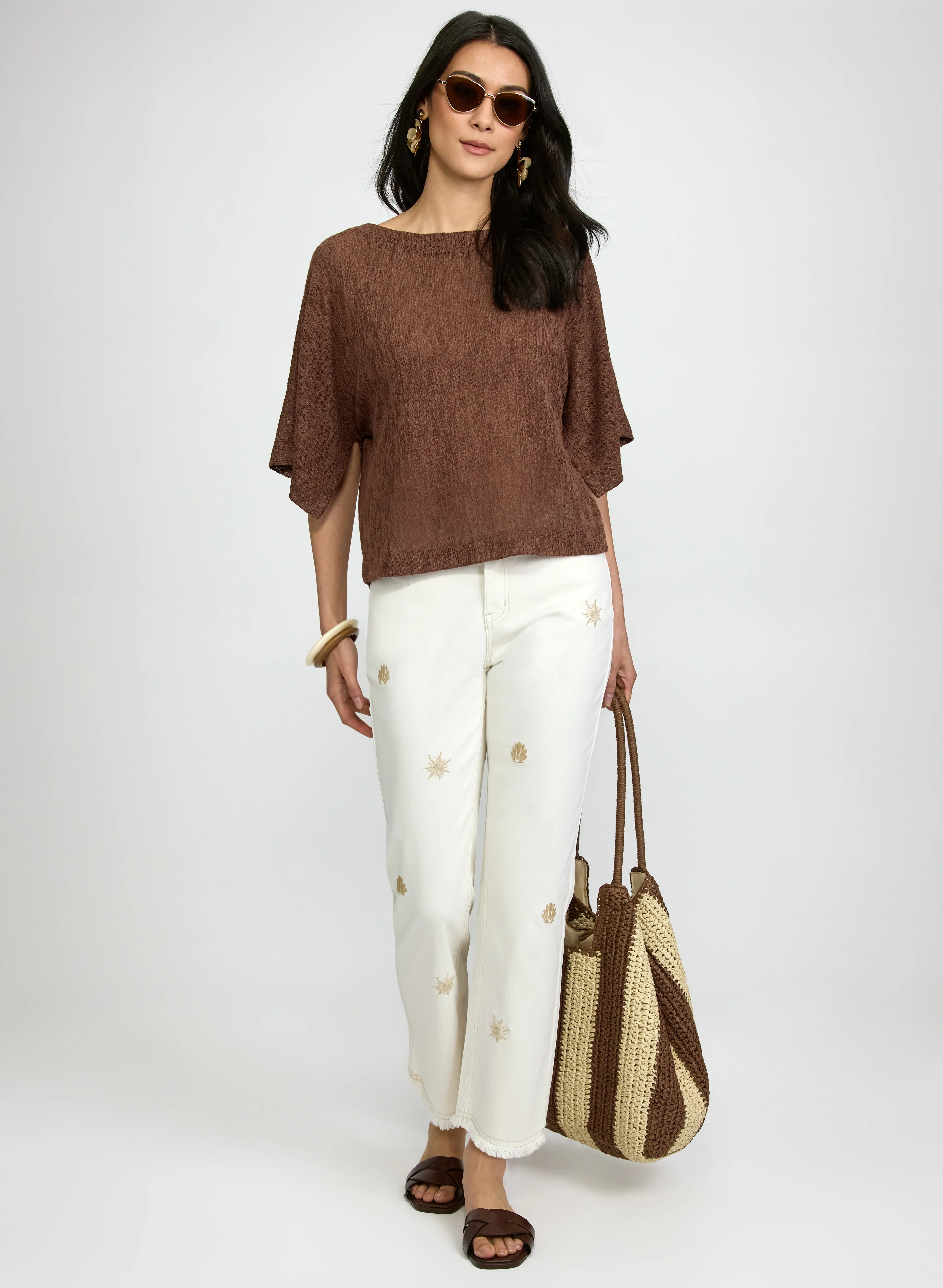 Knit Poncho-Style Top - Image 4