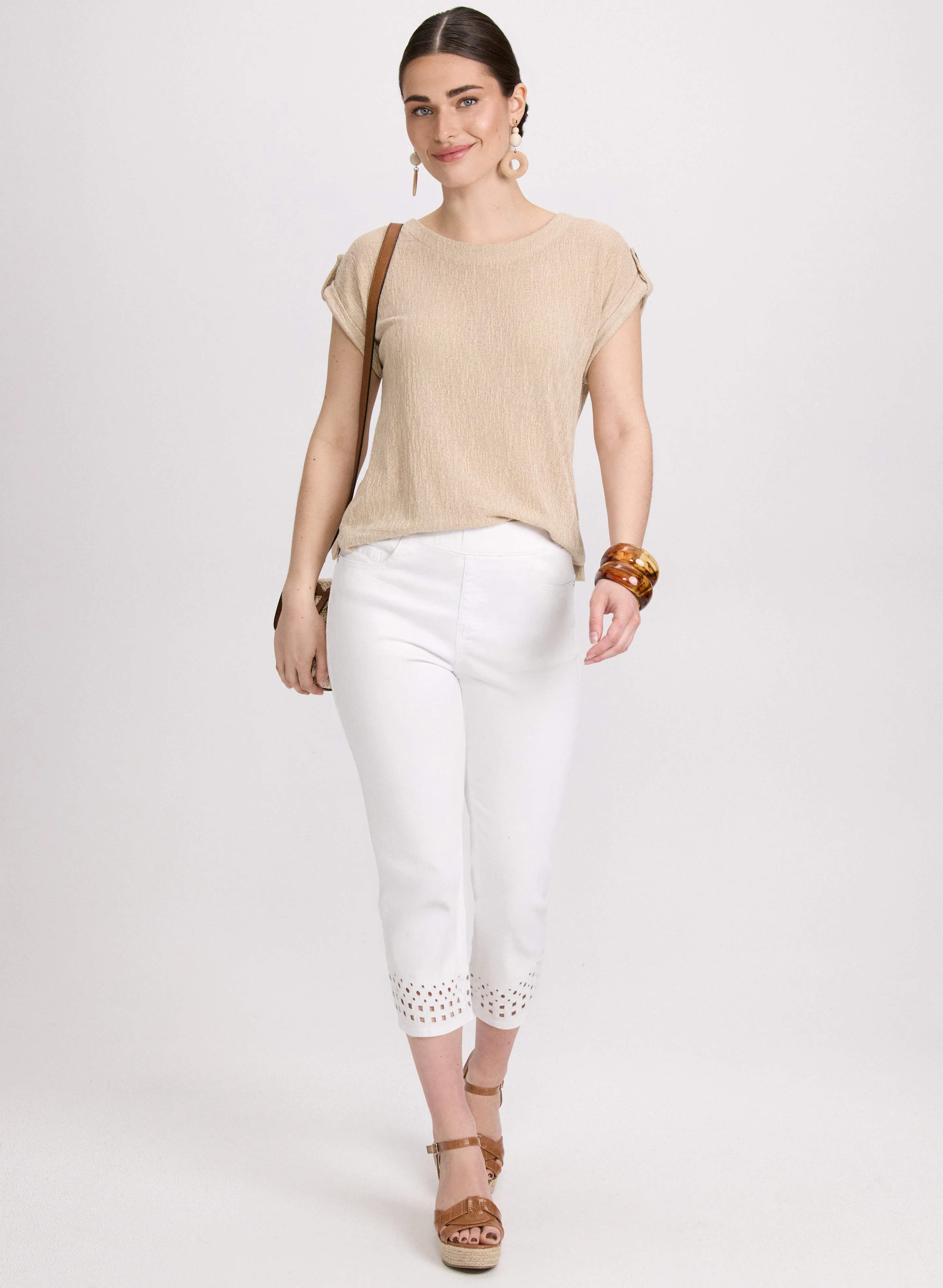 Knit Rolled Sleeve Top - Image 3