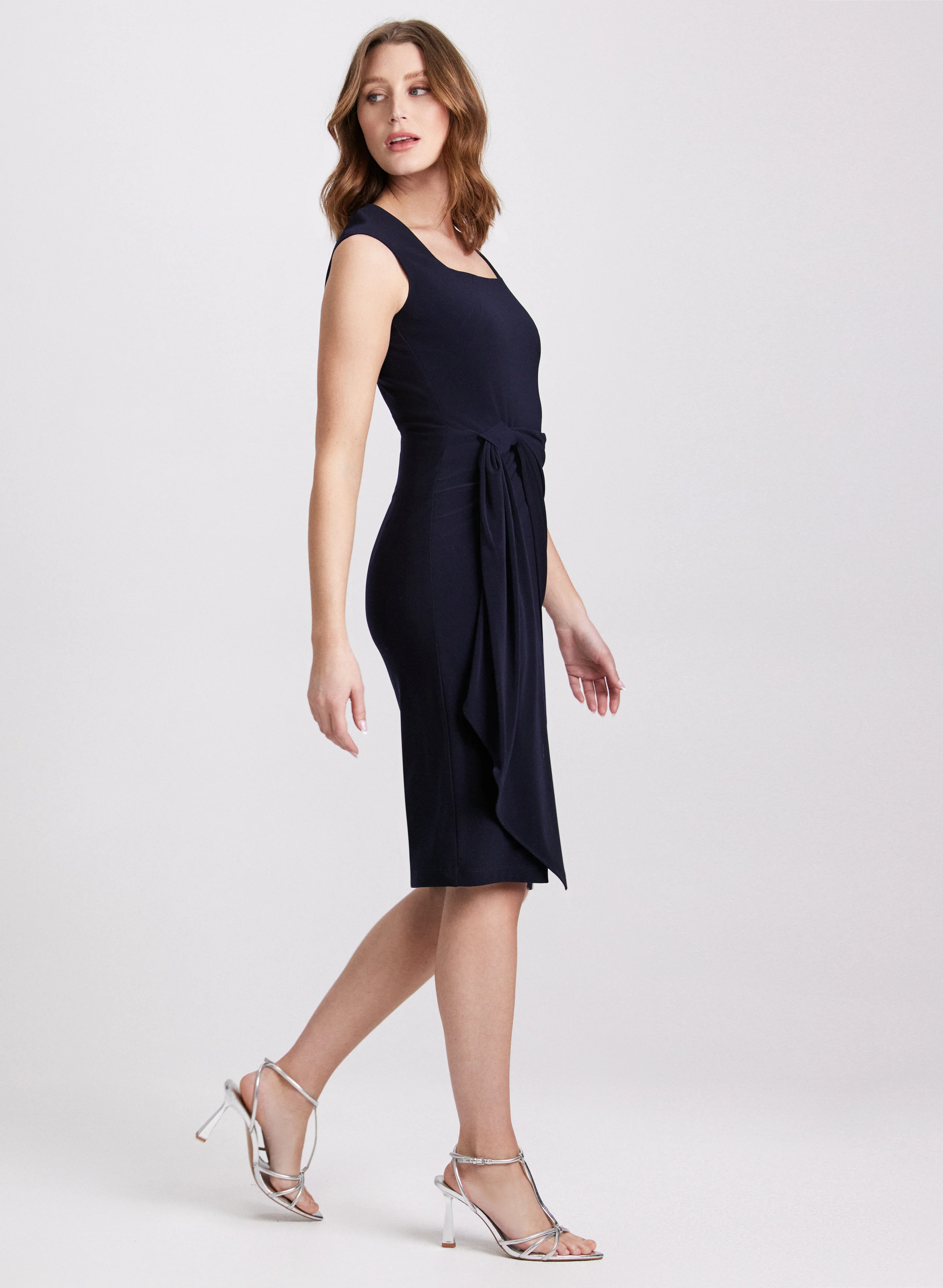 Knotted Drape Front Dress - Image 2