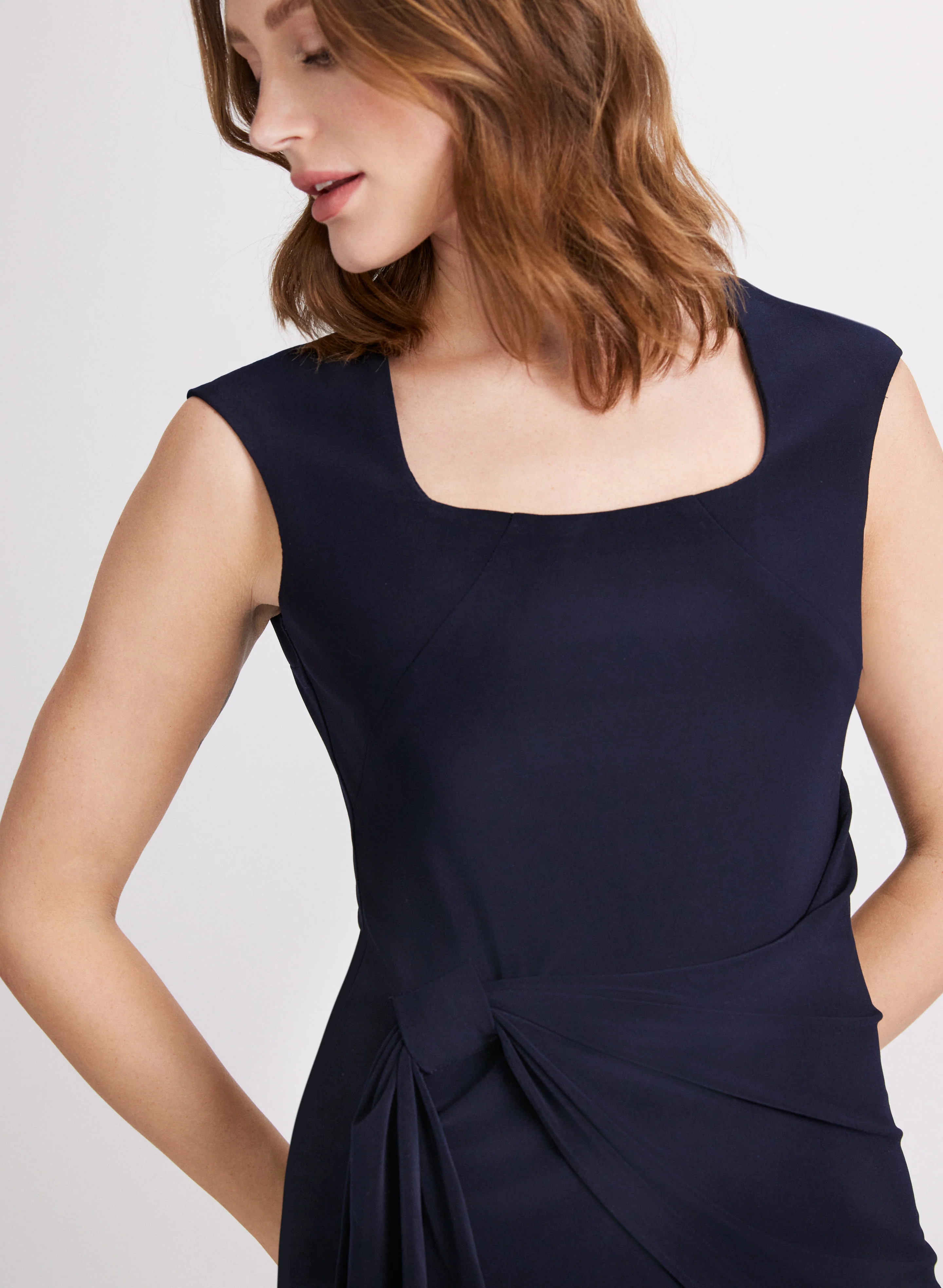Knotted Drape Front Dress - Image 5