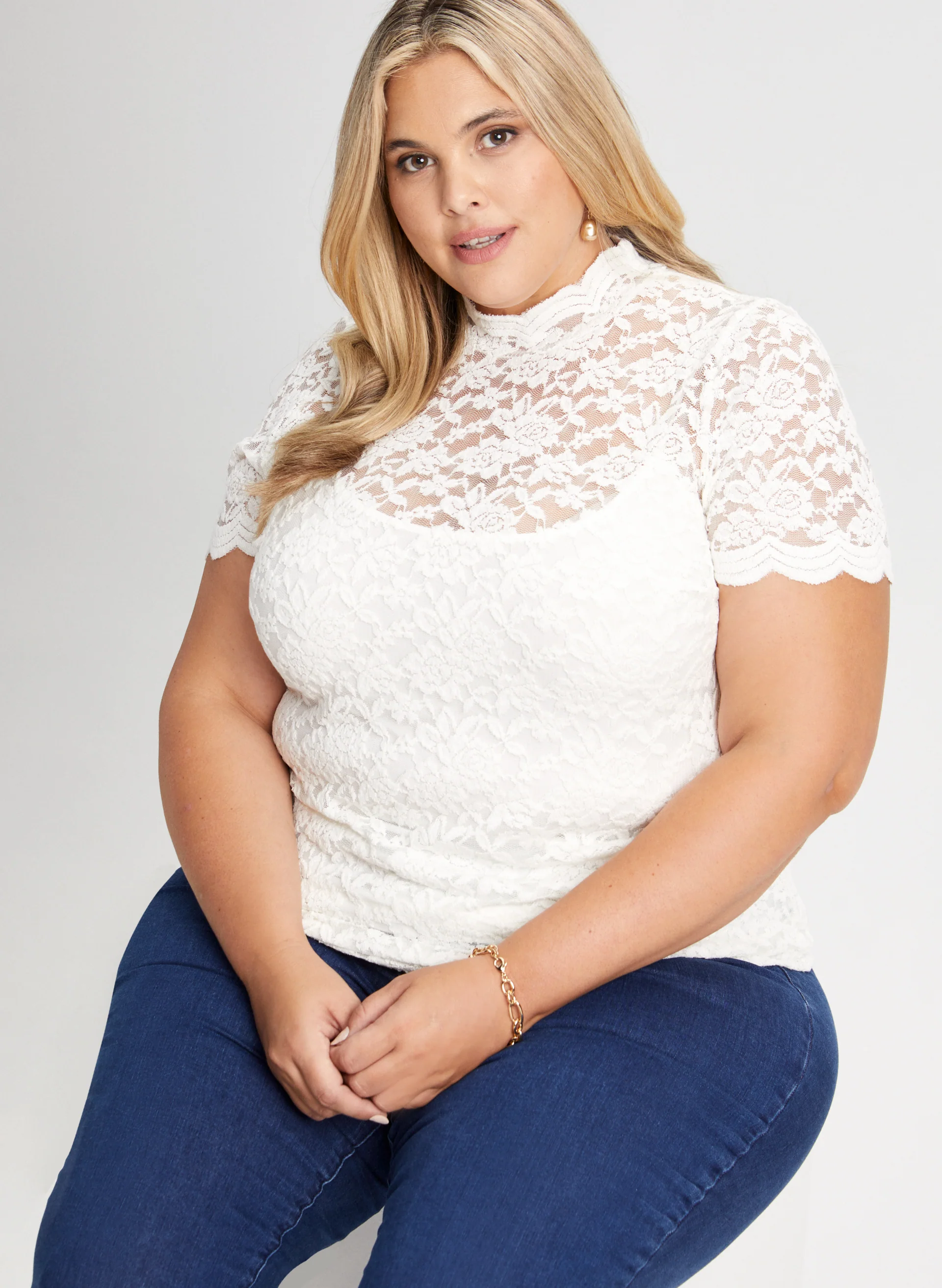 Lace Cap Sleeve Top - Image 5