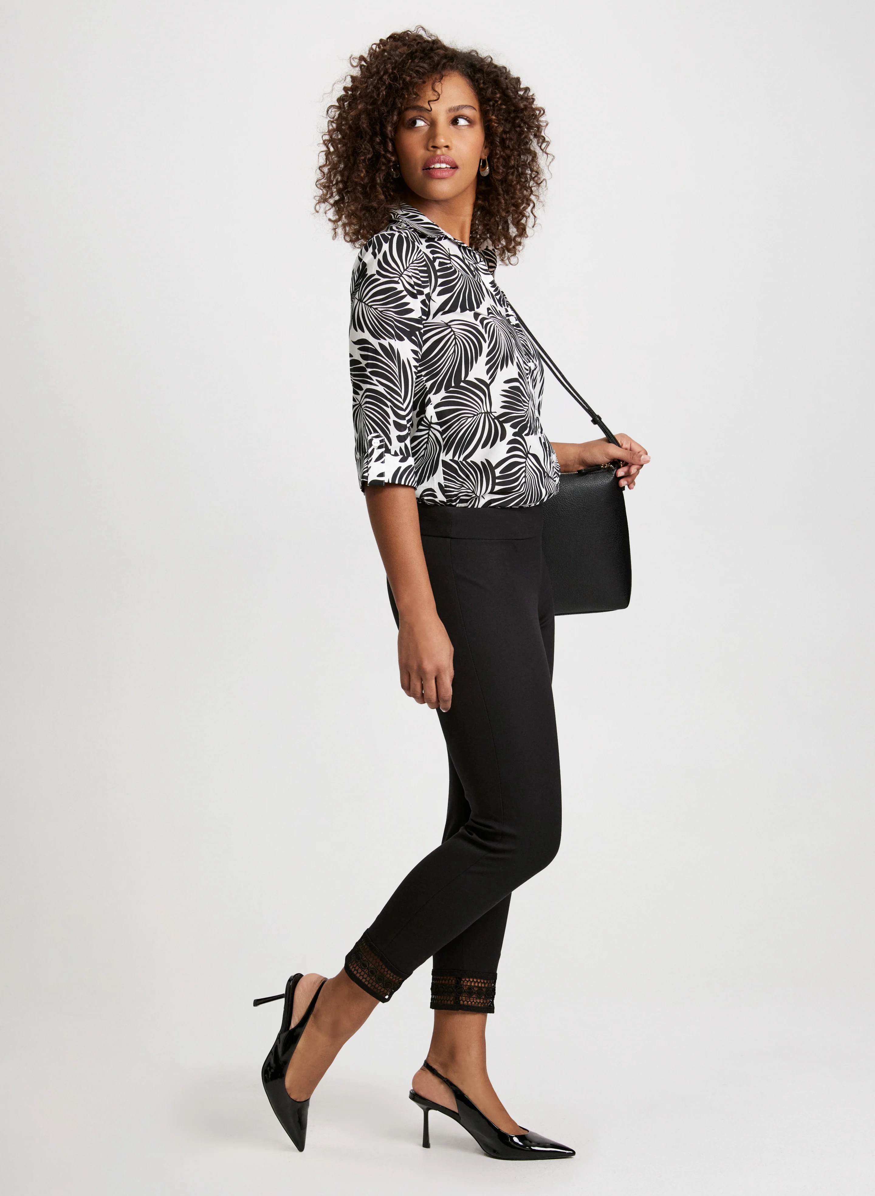 Lace Hem Pull-On Ankle Pants - Image 4