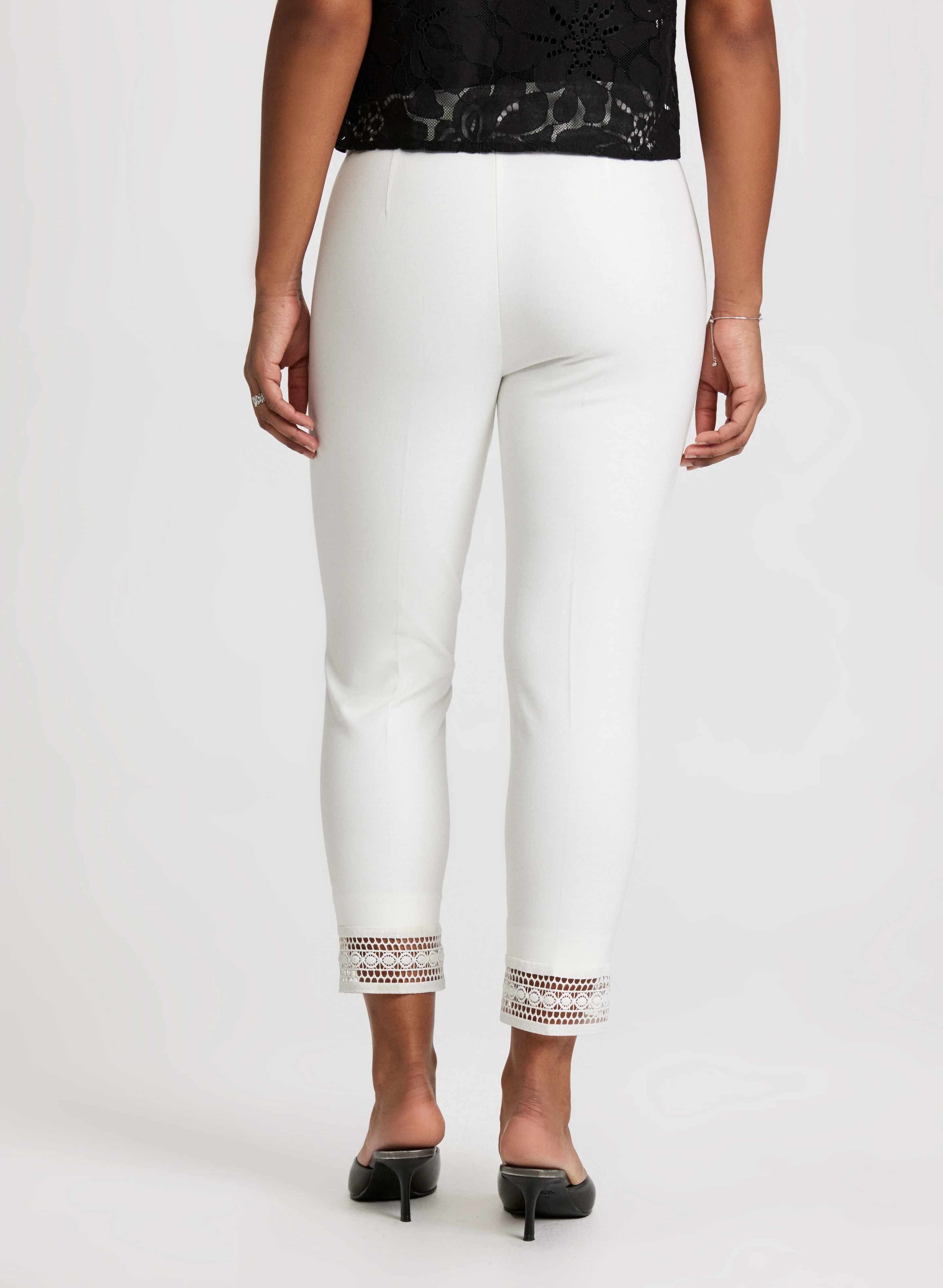 Lace Hem Pull-On Ankle Pants - Image 2