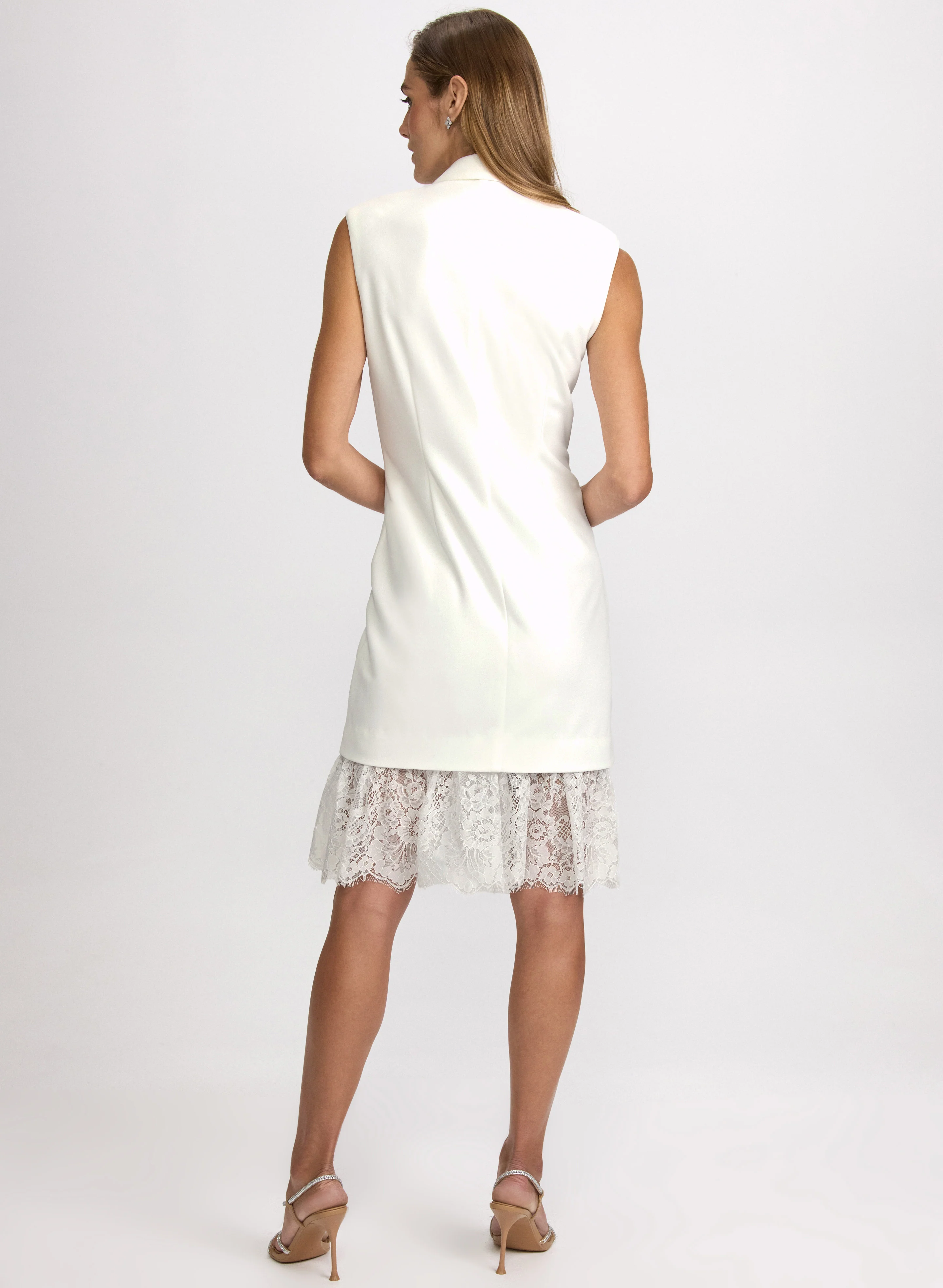 Lace Hem Tuxedo Dress - Image 4
