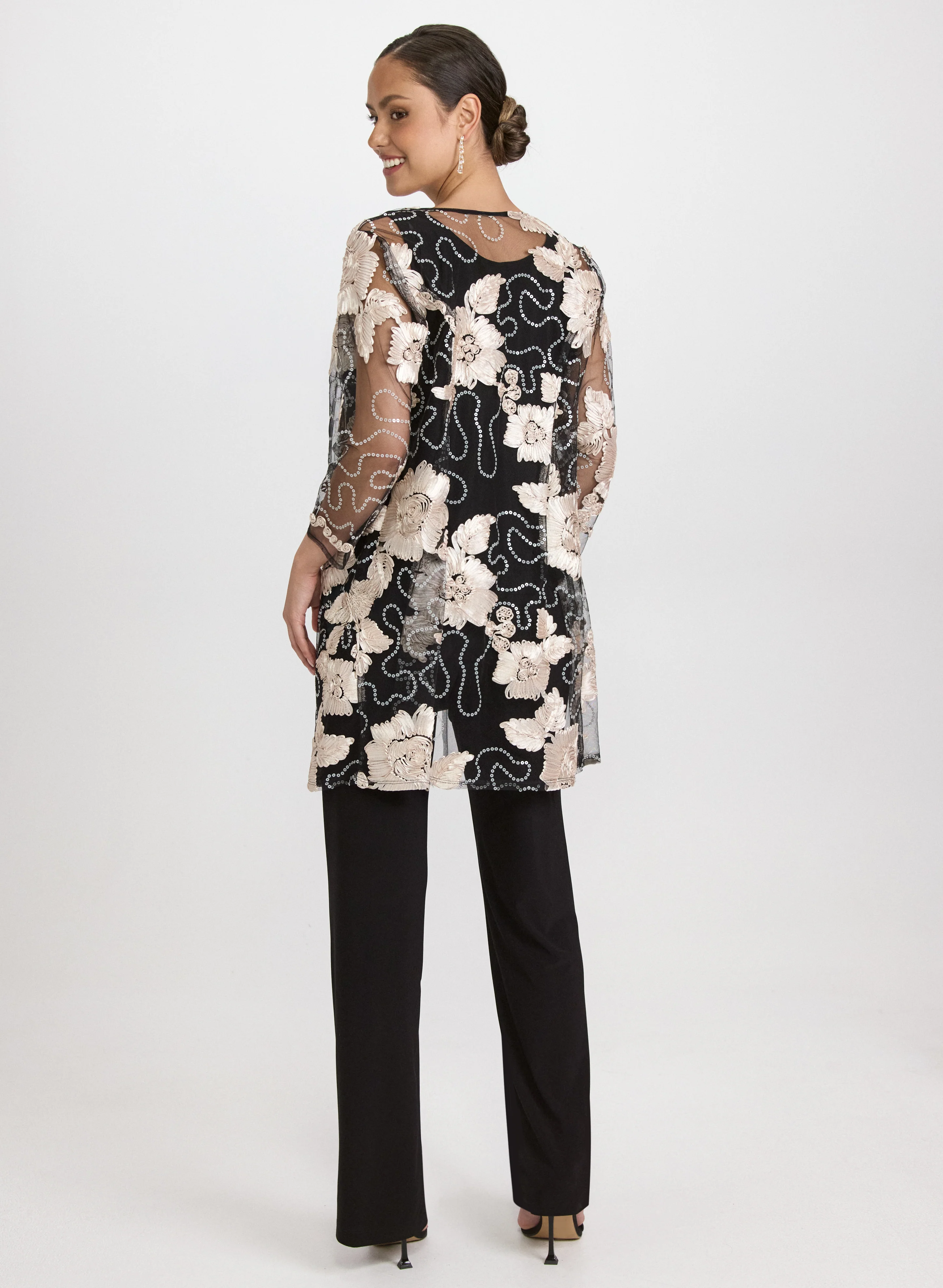 Lace Jacket, Top & Pants Set - Image 4
