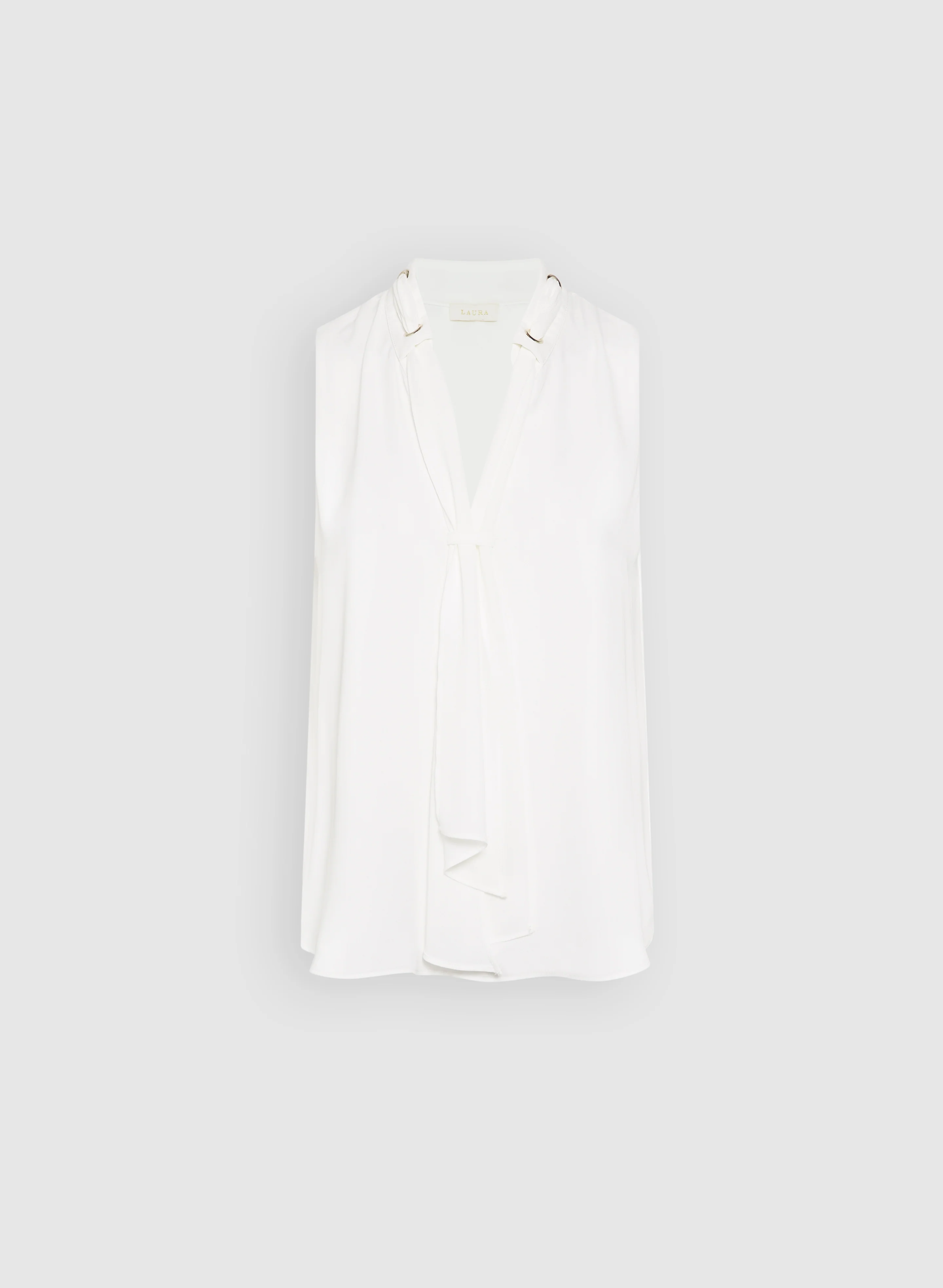 Lace-Through Tie-Neck Blouse - Image 6
